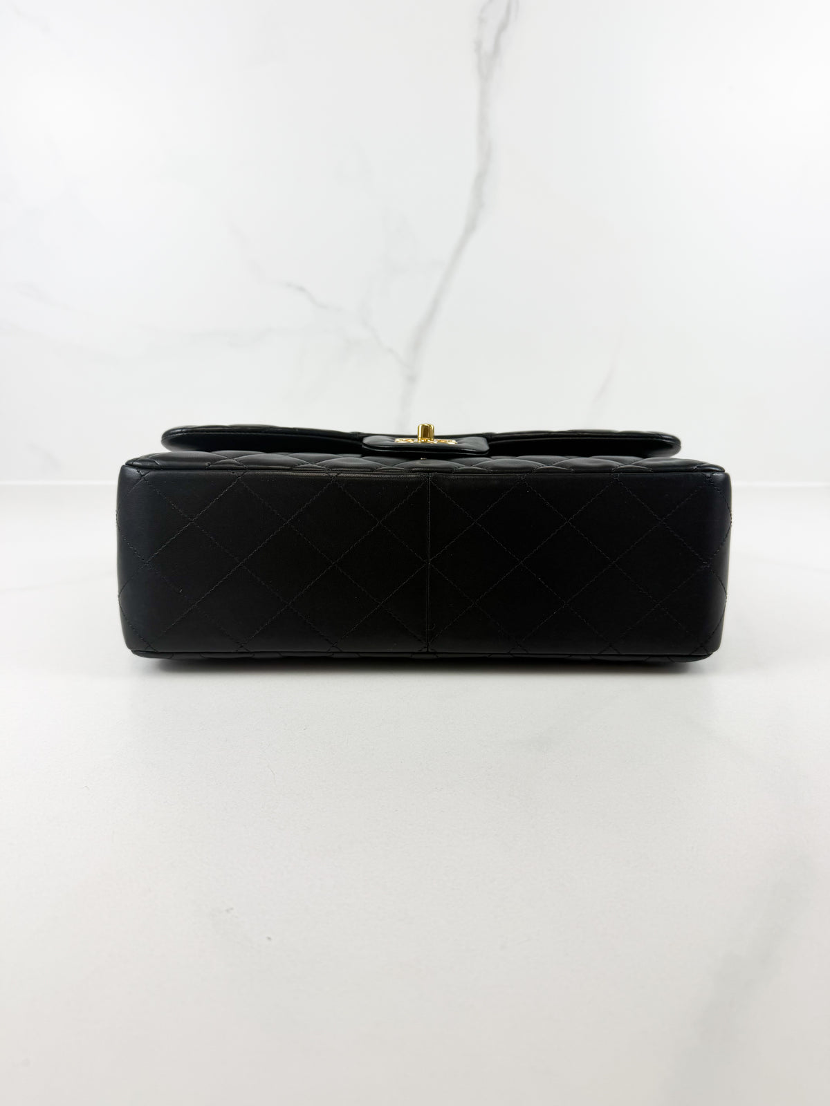 Chanel Jumbo Black Classic Double Flap Calfskin Shoulder Bag with GHW