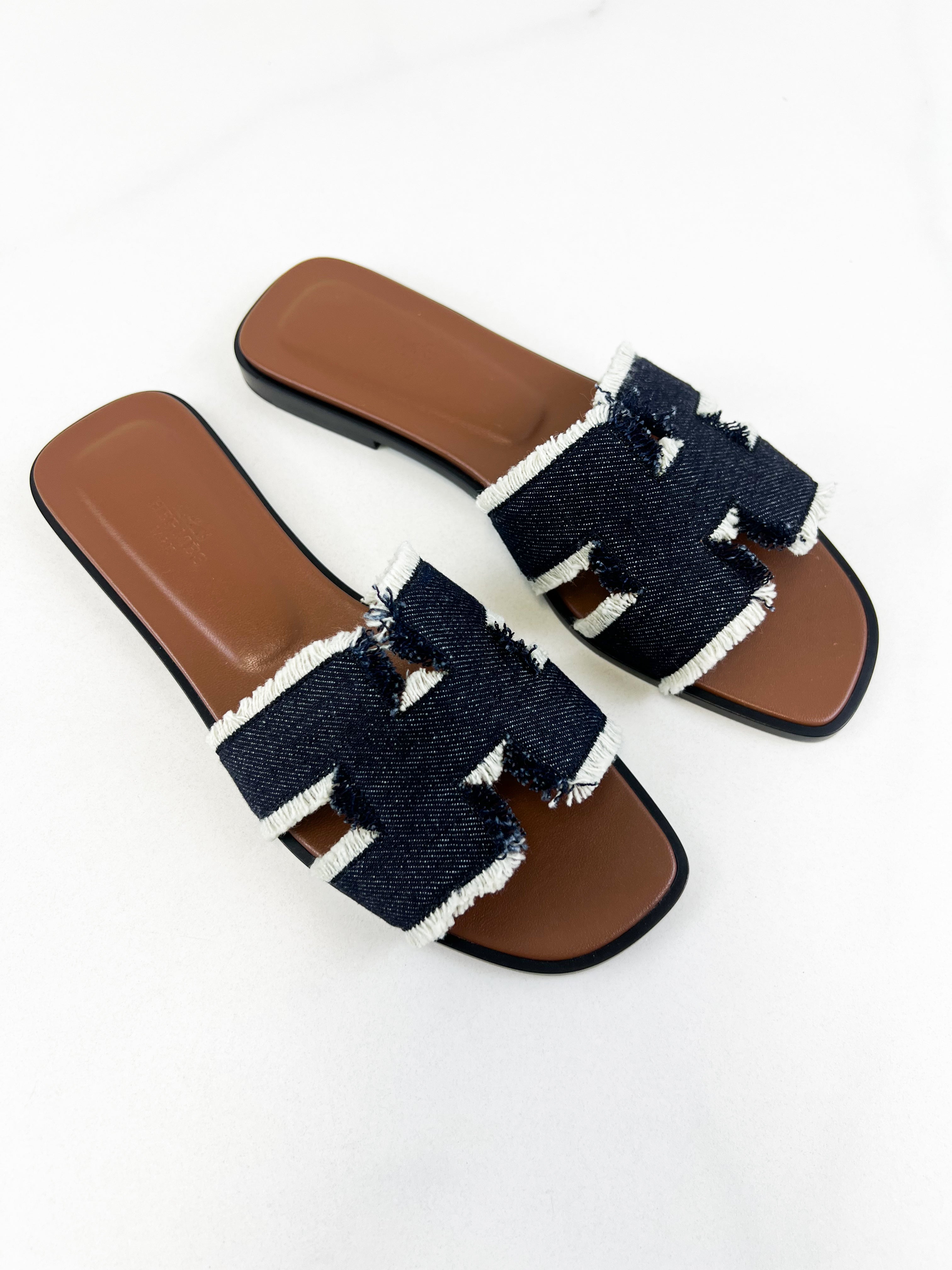 Hermes Oran Sandals Size 38
