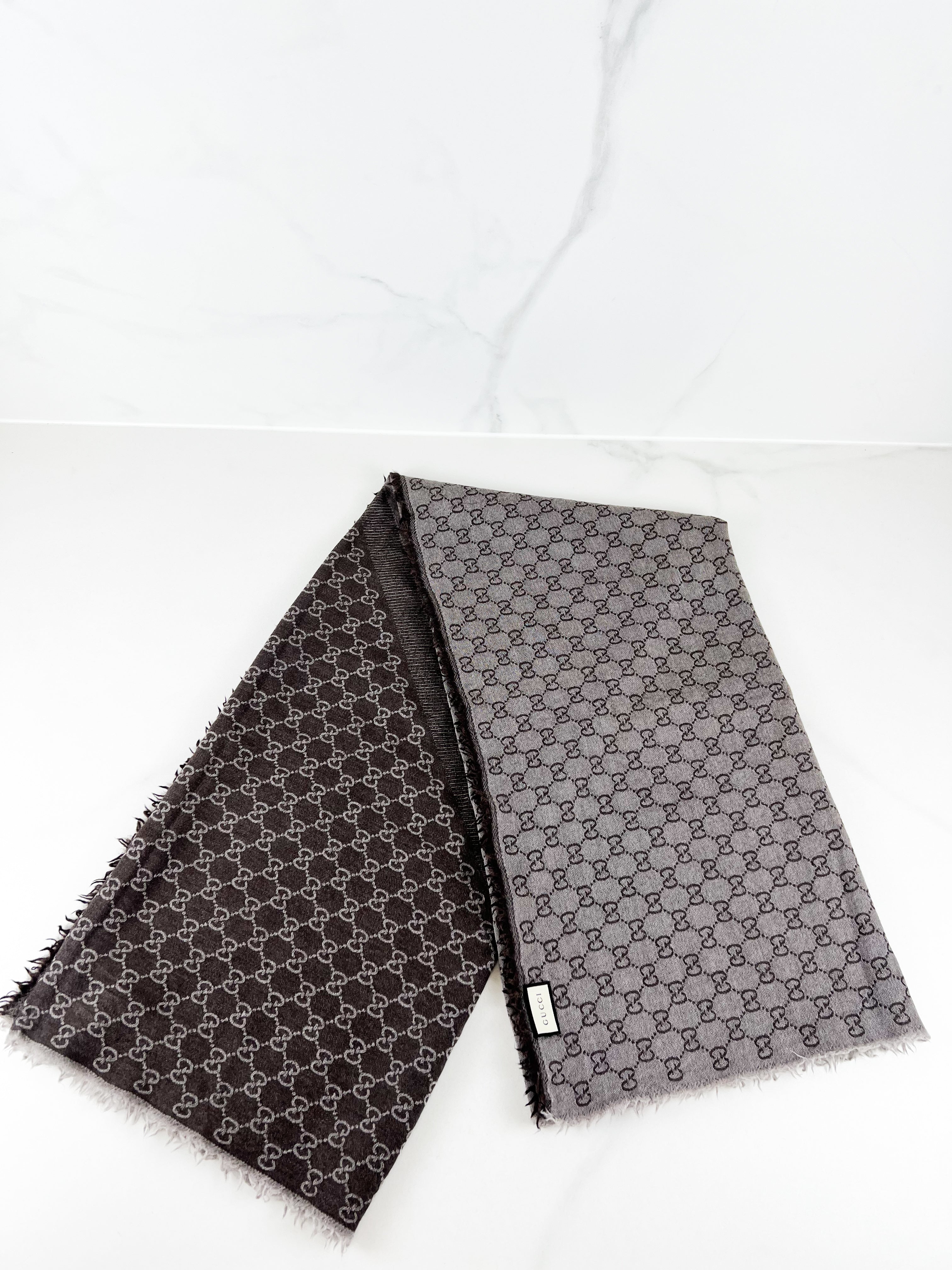 Gucci Jacquard Pattern Knit Scarf