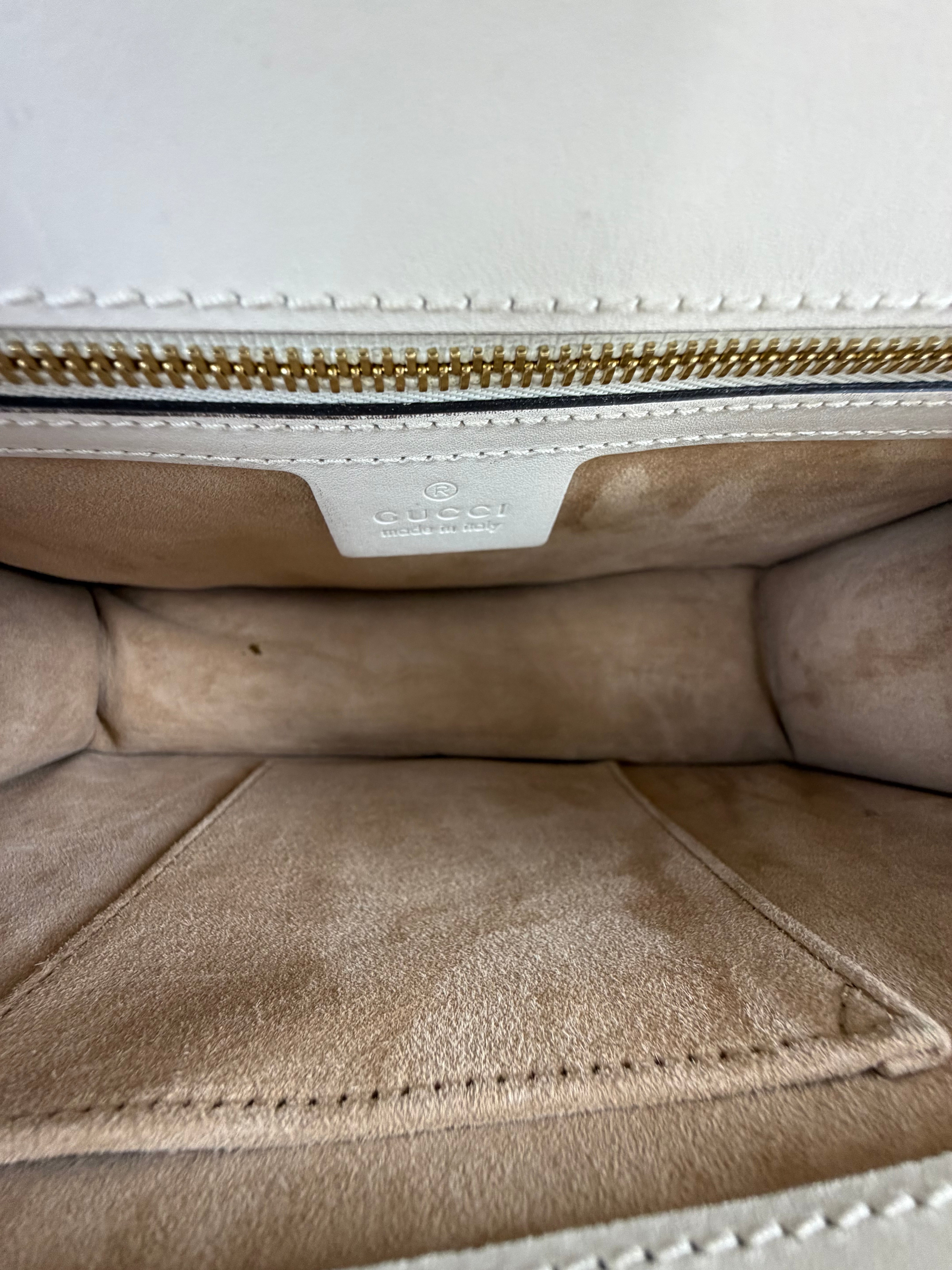Gucci Small Sylvie White Shoulder Bag