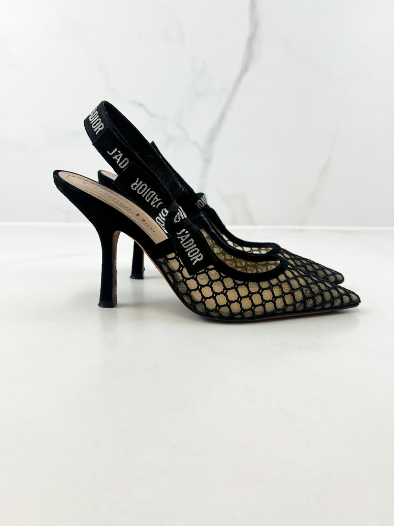 Christian Dior Black Slingback Pumps Size 35.5