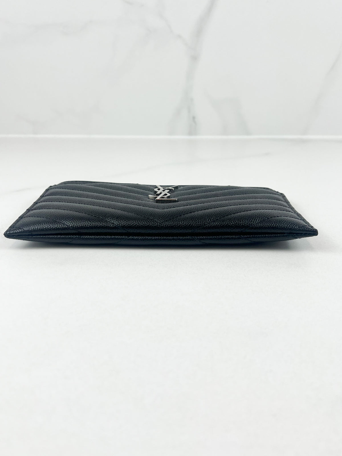 Saint Laurent Cassandre Metelasse Pouch in Grain De Poudre Leather with SHW