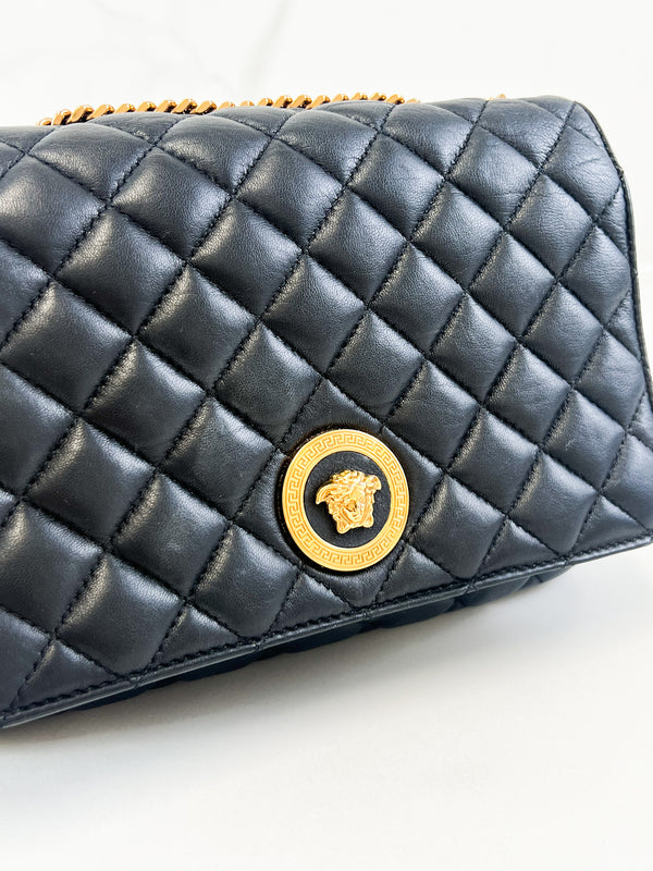 Versace Quilted Leather Shoulder Bag