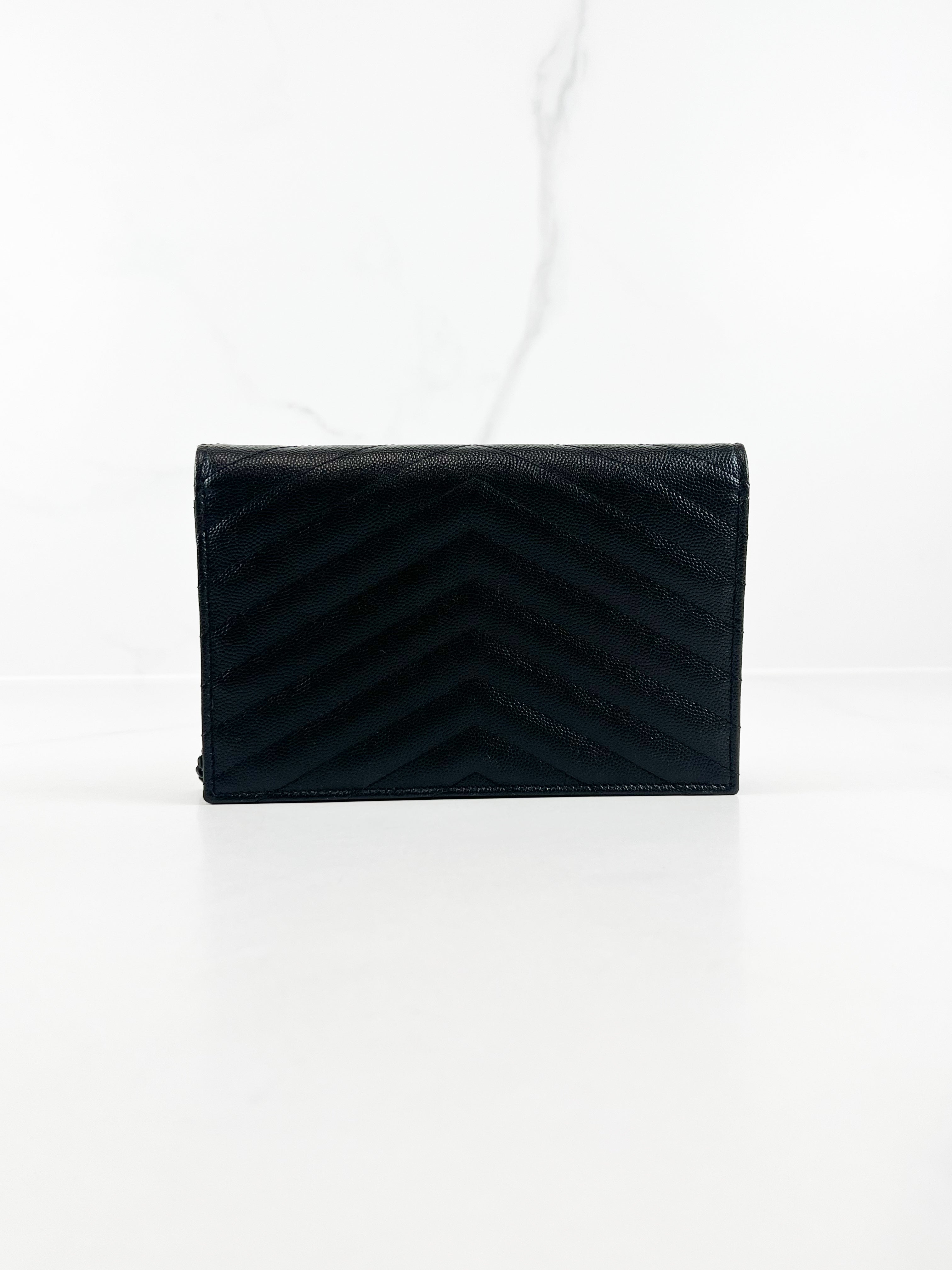 Saint Laurent Black Cassandre Envelope WOC