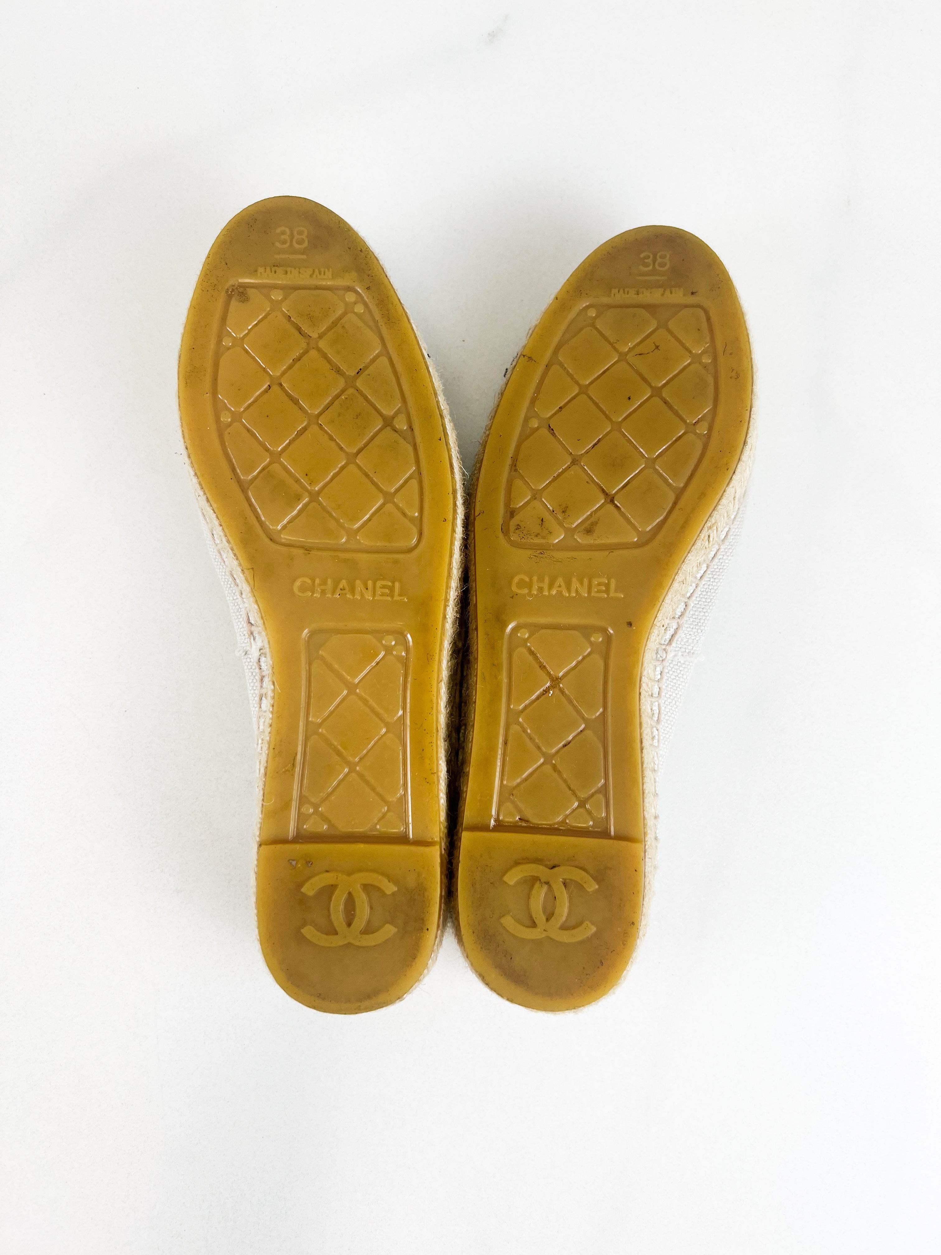 Chanel CC Canvas Espadrille Size 37