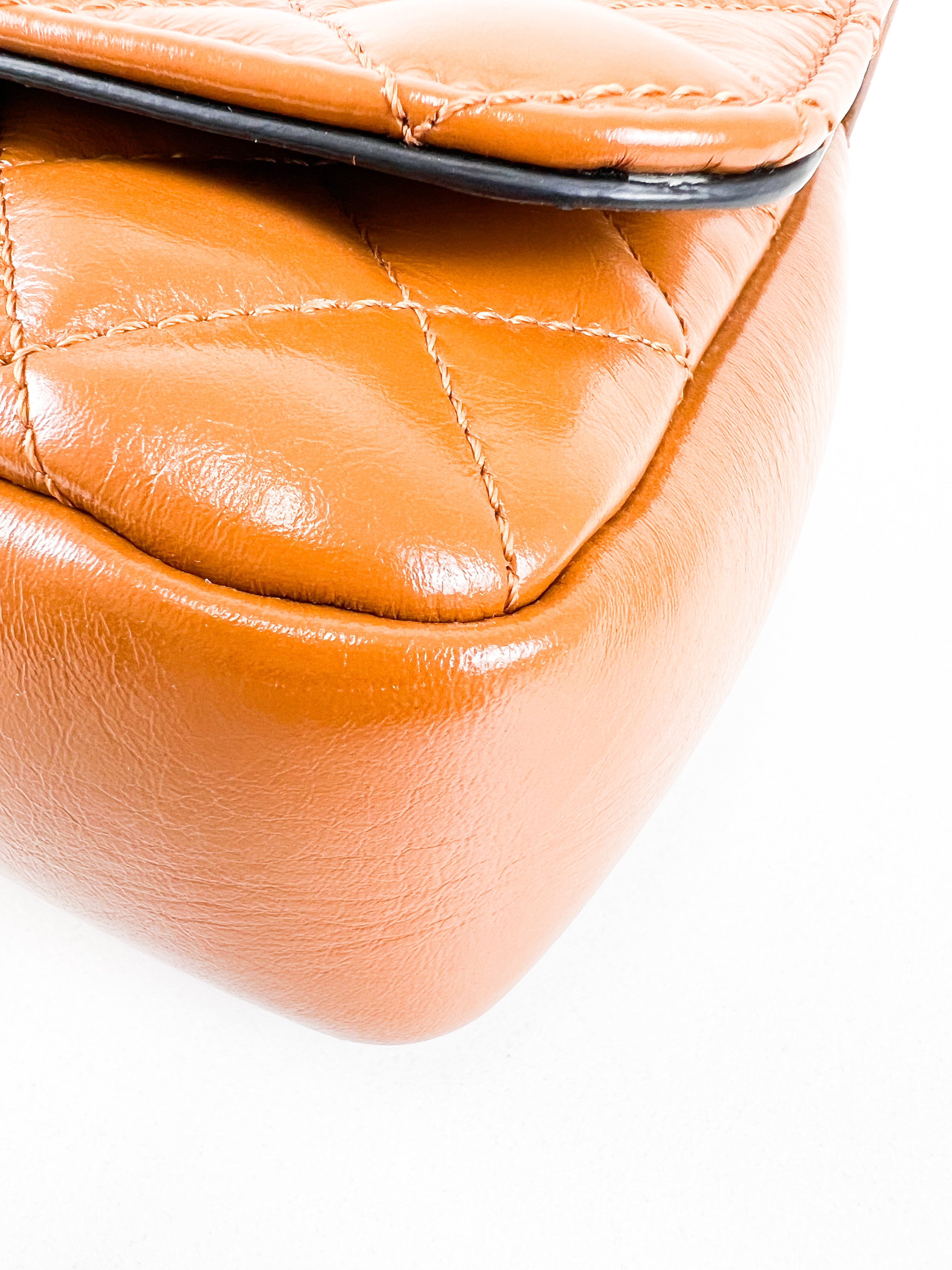 Versace Tan Brown Quilted Leather Shoulder Bag