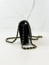 Chanel CC Caviar Black Classic Phone Holder WOC