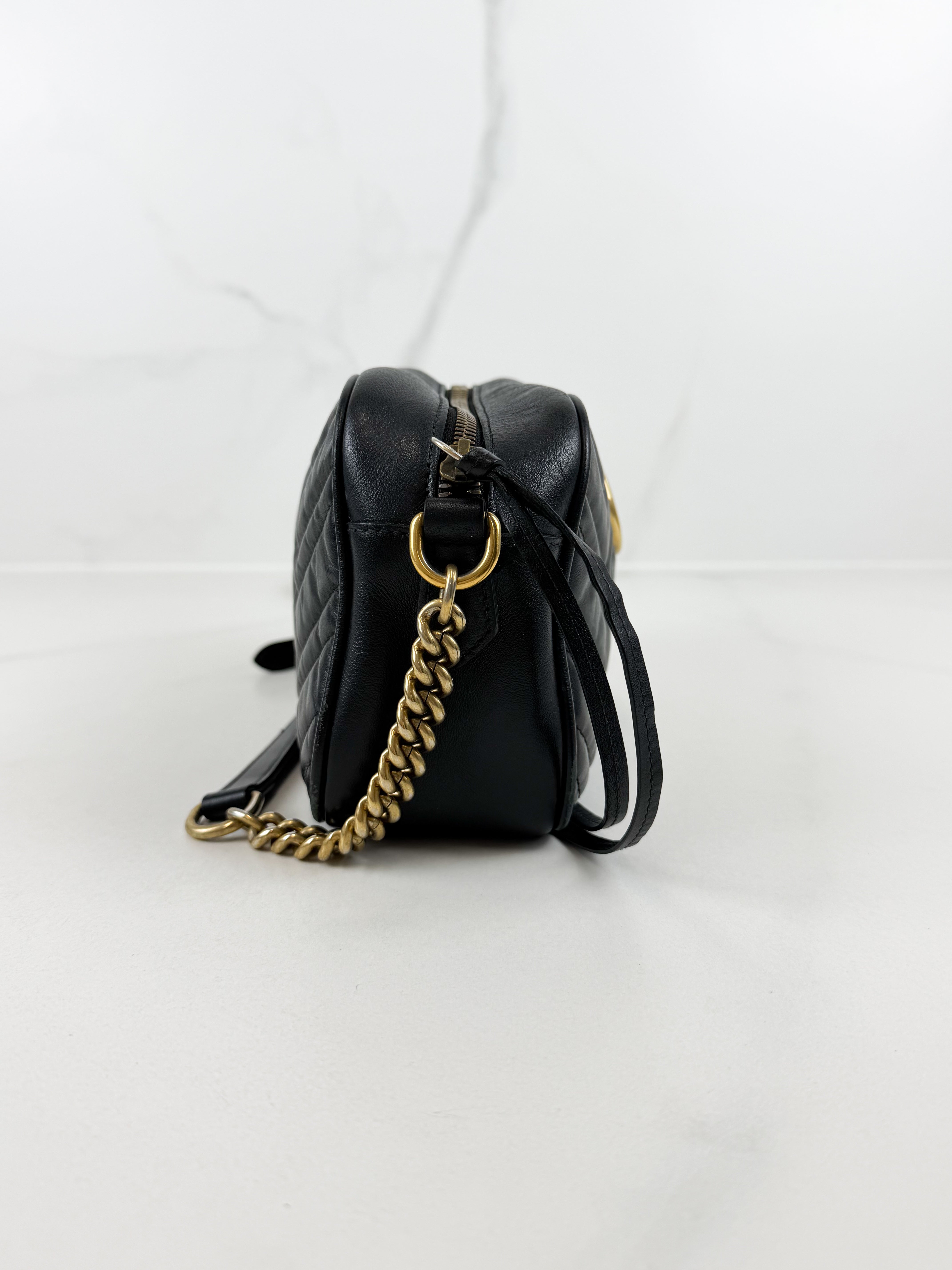 Gucci Black GG Marmont Shoulder Bag