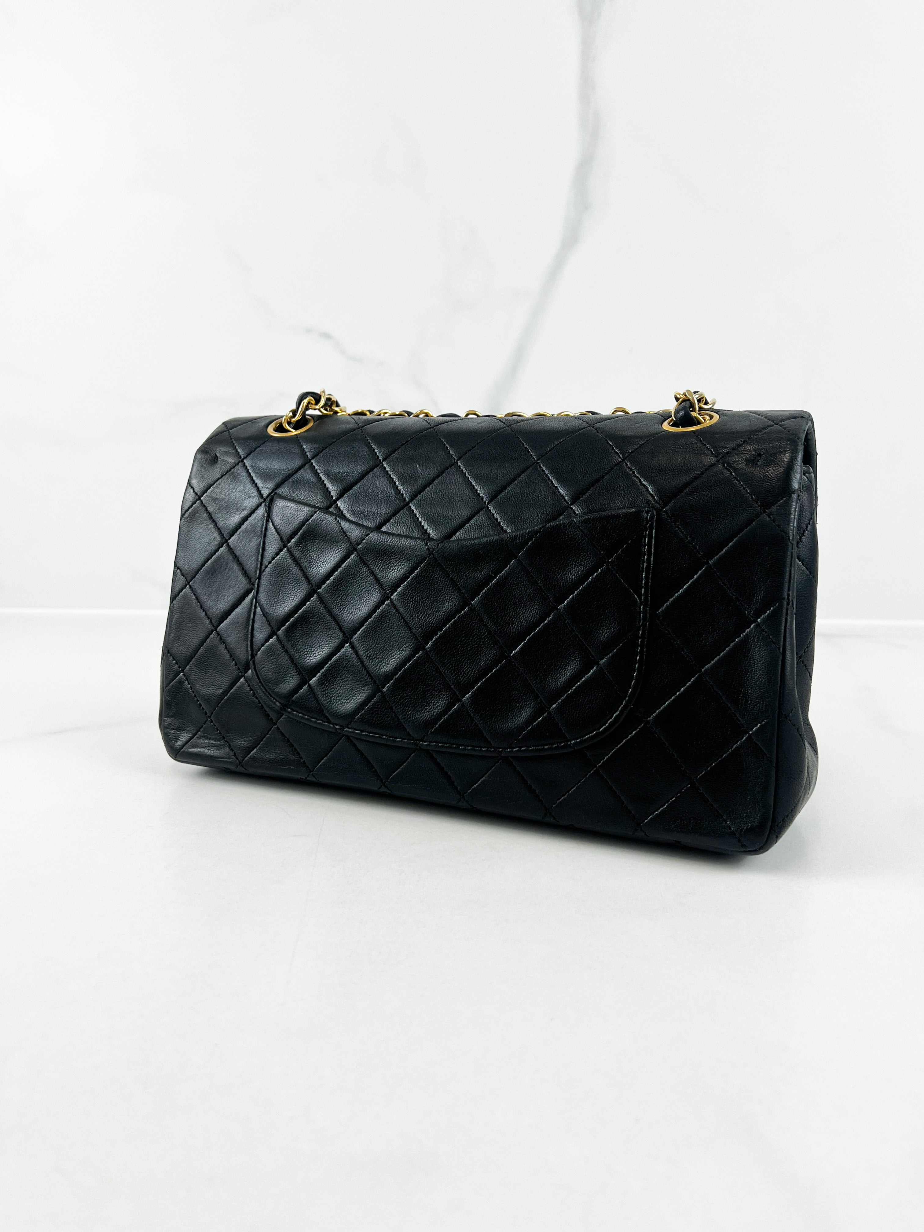 Chanel Black Vintage Medium Double Flap Classic in Calfskin