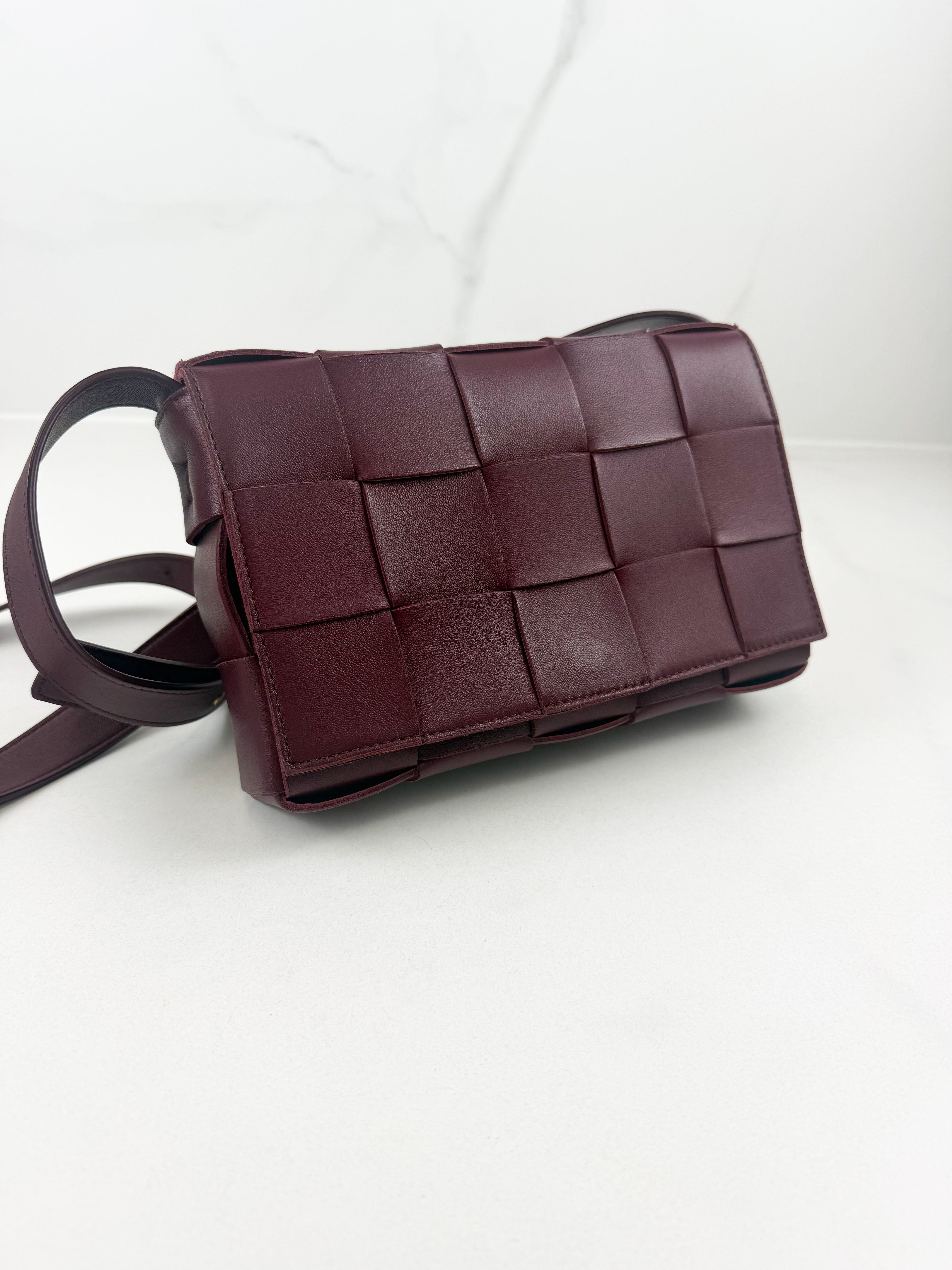 Bottega Veneta Cassette Bag in Bordeaux Wine Red