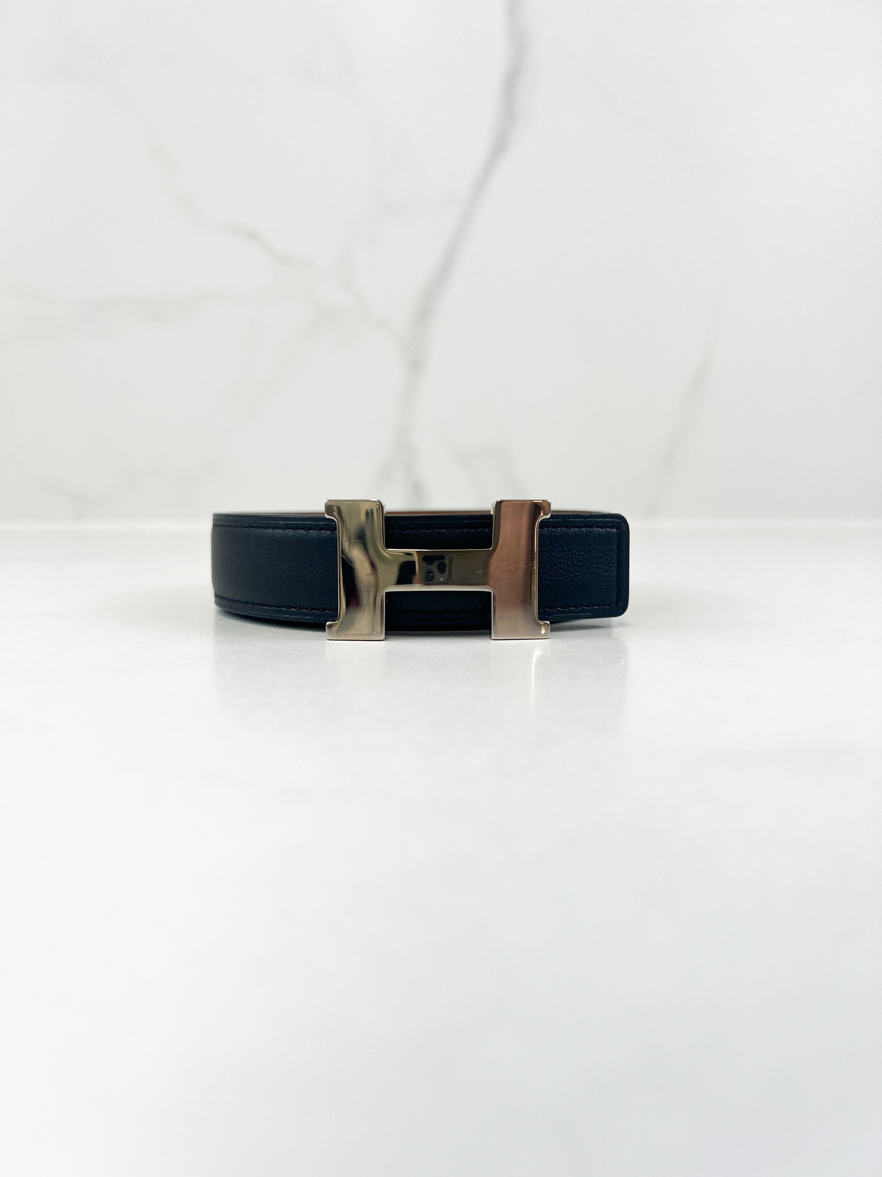 Hermes H Belt Buckle & Reversible Leather Strap Size 85