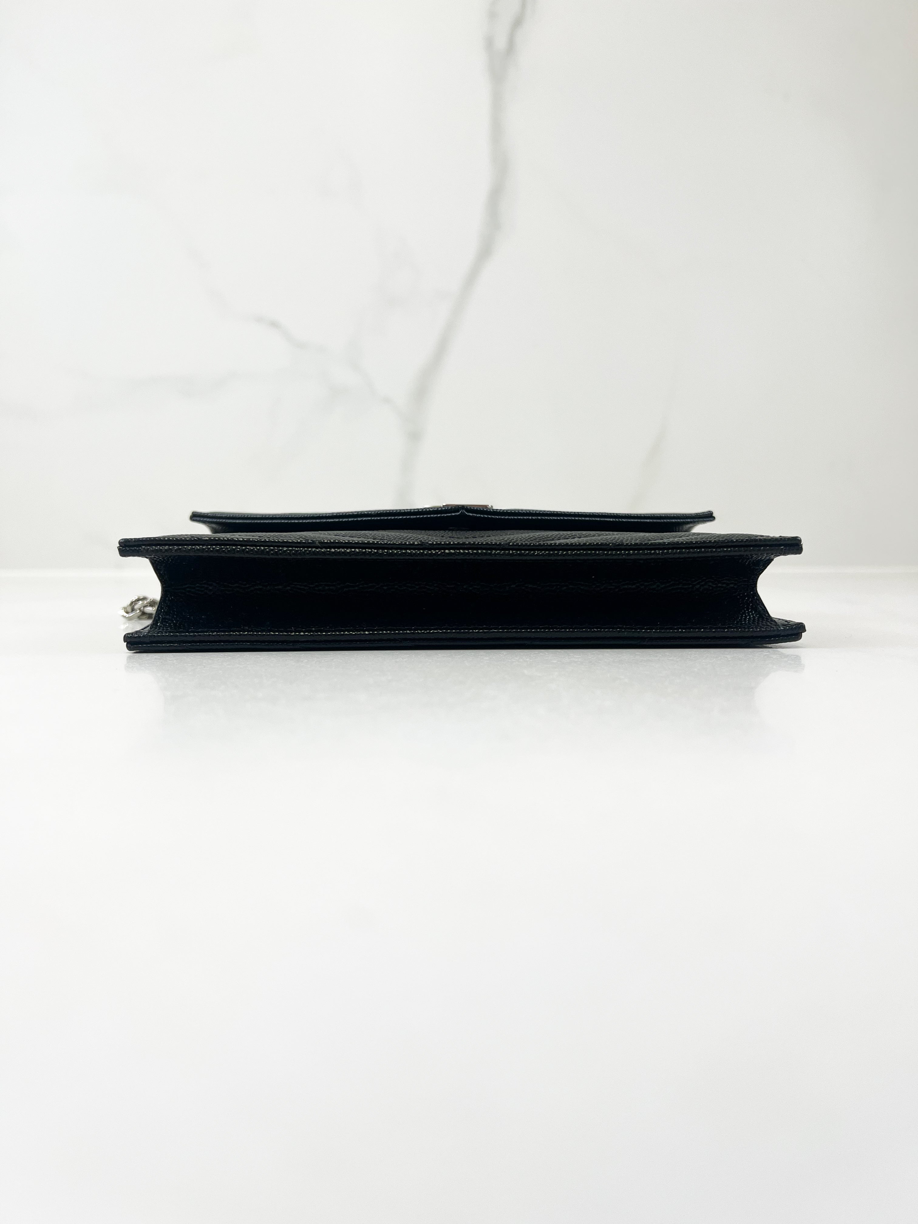 Saint Laurent Cassandra Matelasse Envelope Wallet on Chain