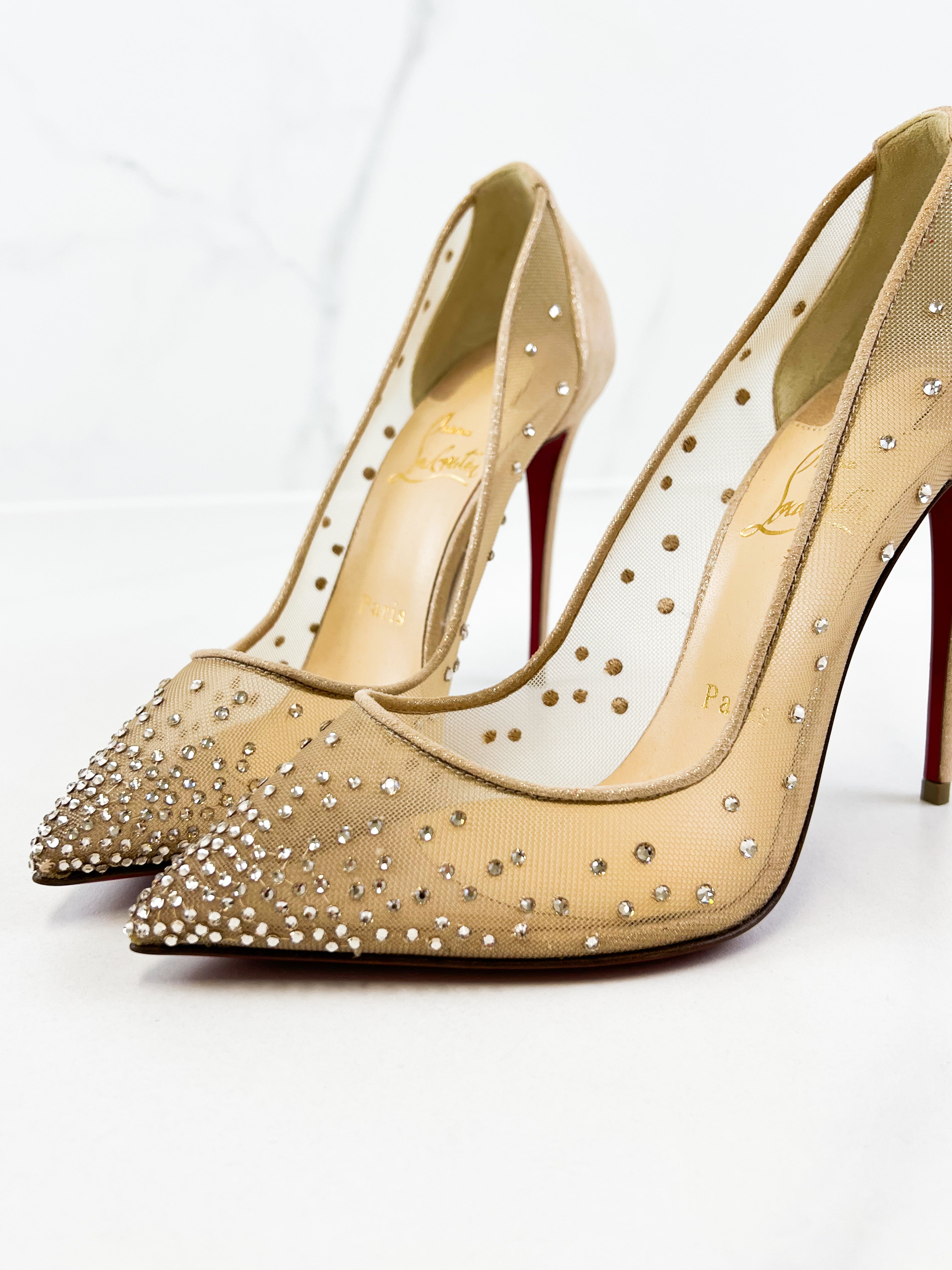 Christian Louboutin Follies Strass 100mm Size 37