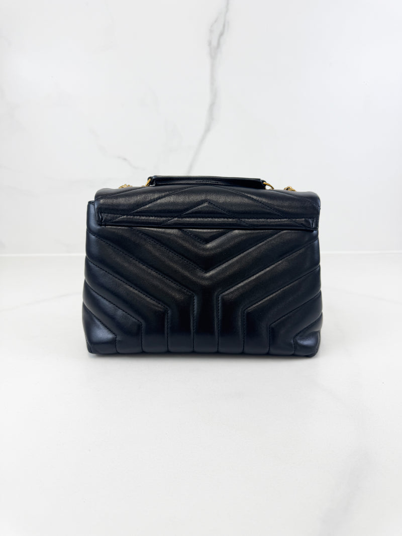 Saint Laurent Black Small Lou with GHW