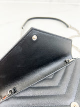 Saint Laurent Black Cassandre Envelope WOC SHW