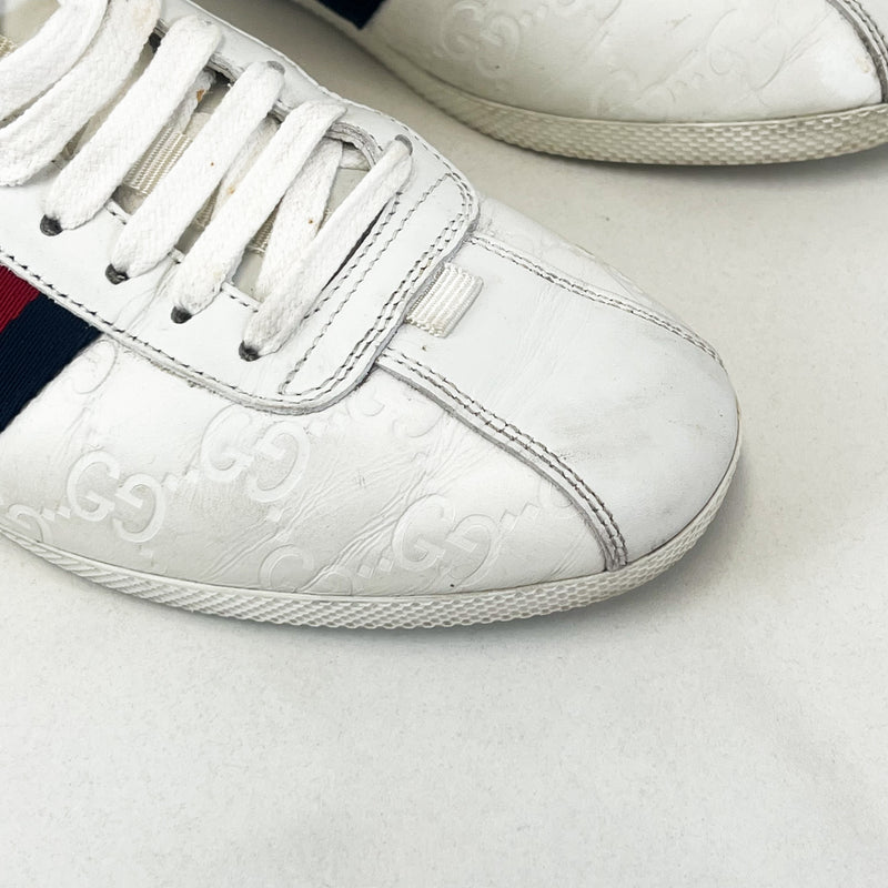 Gucci White GG Guccissima Sneaker Size 38