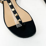 Valentino Garavani Rockstud Thong Sandal in Black Size 39