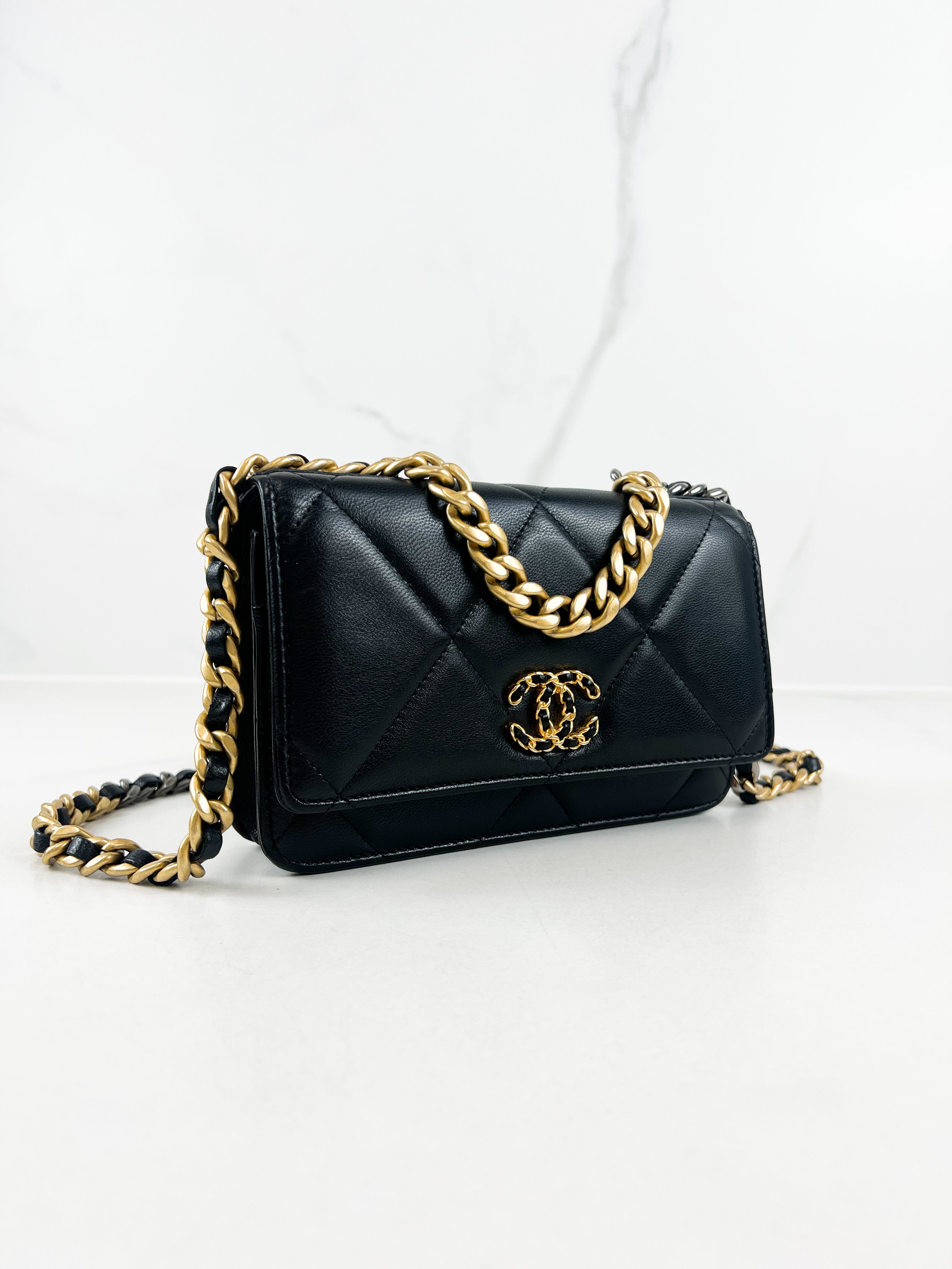 Chanel 19 Wallet on Chain WOC in Lambskin Leather