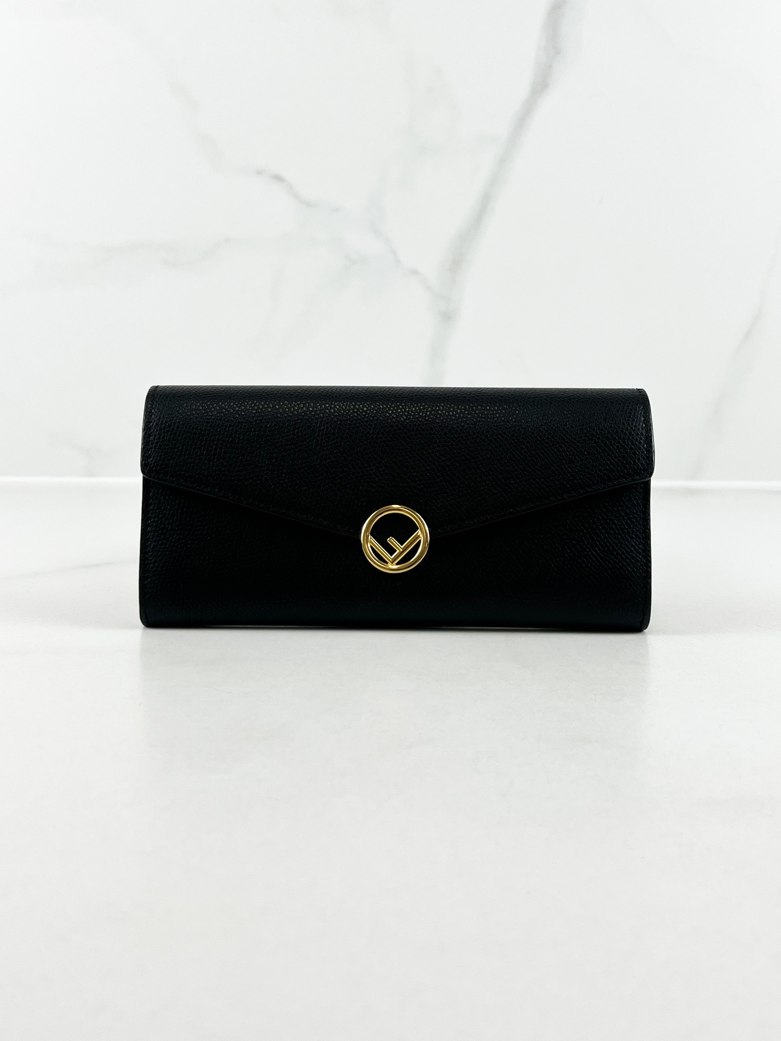 Fendi Black Continental Wallet GHW
