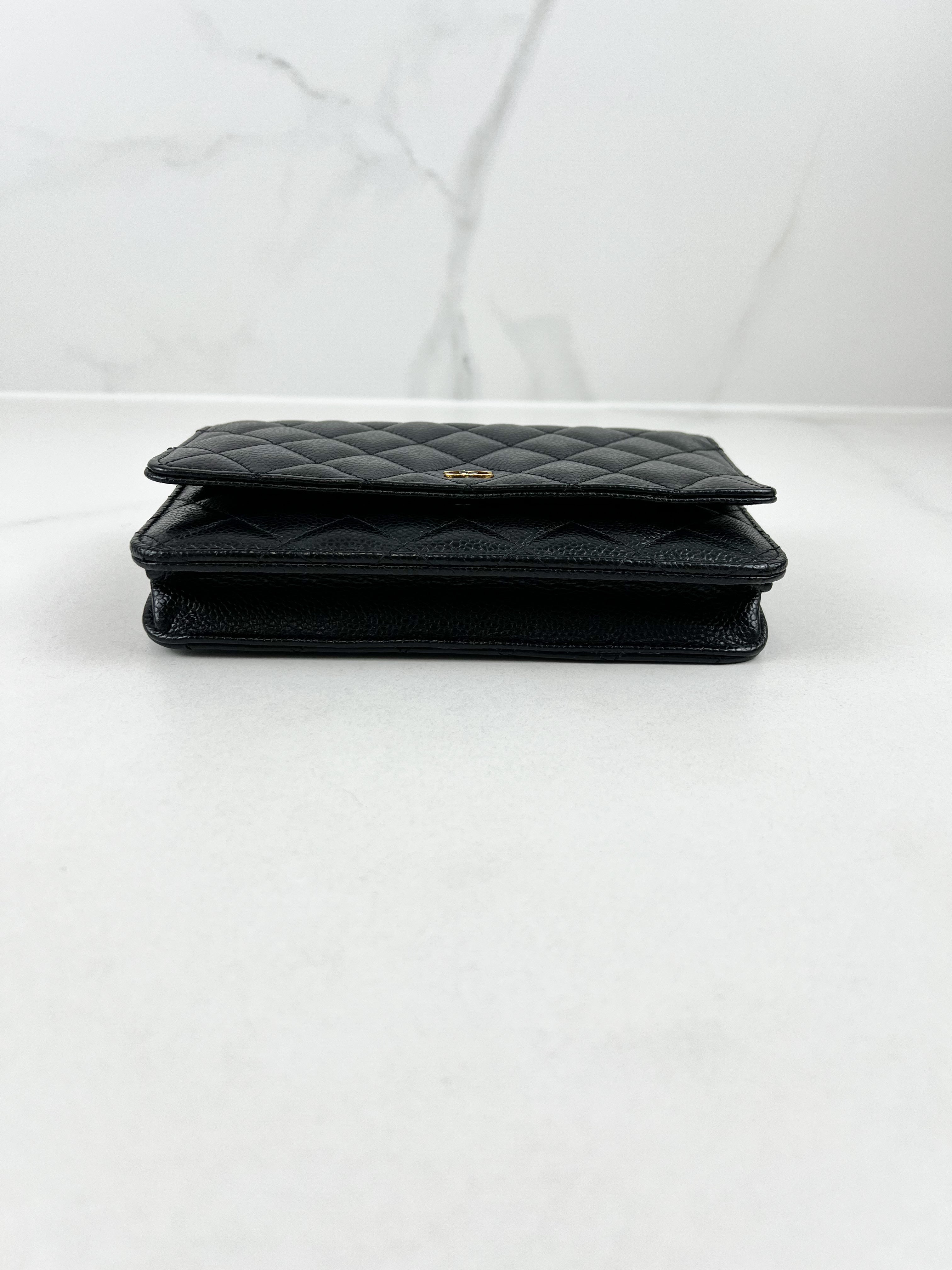 Chanel Black Classic Caviar CC WOC with GHW