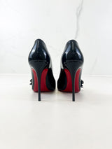 Christian Louboutin Black Patent Madame Menule 100 Pump Size 35.5
