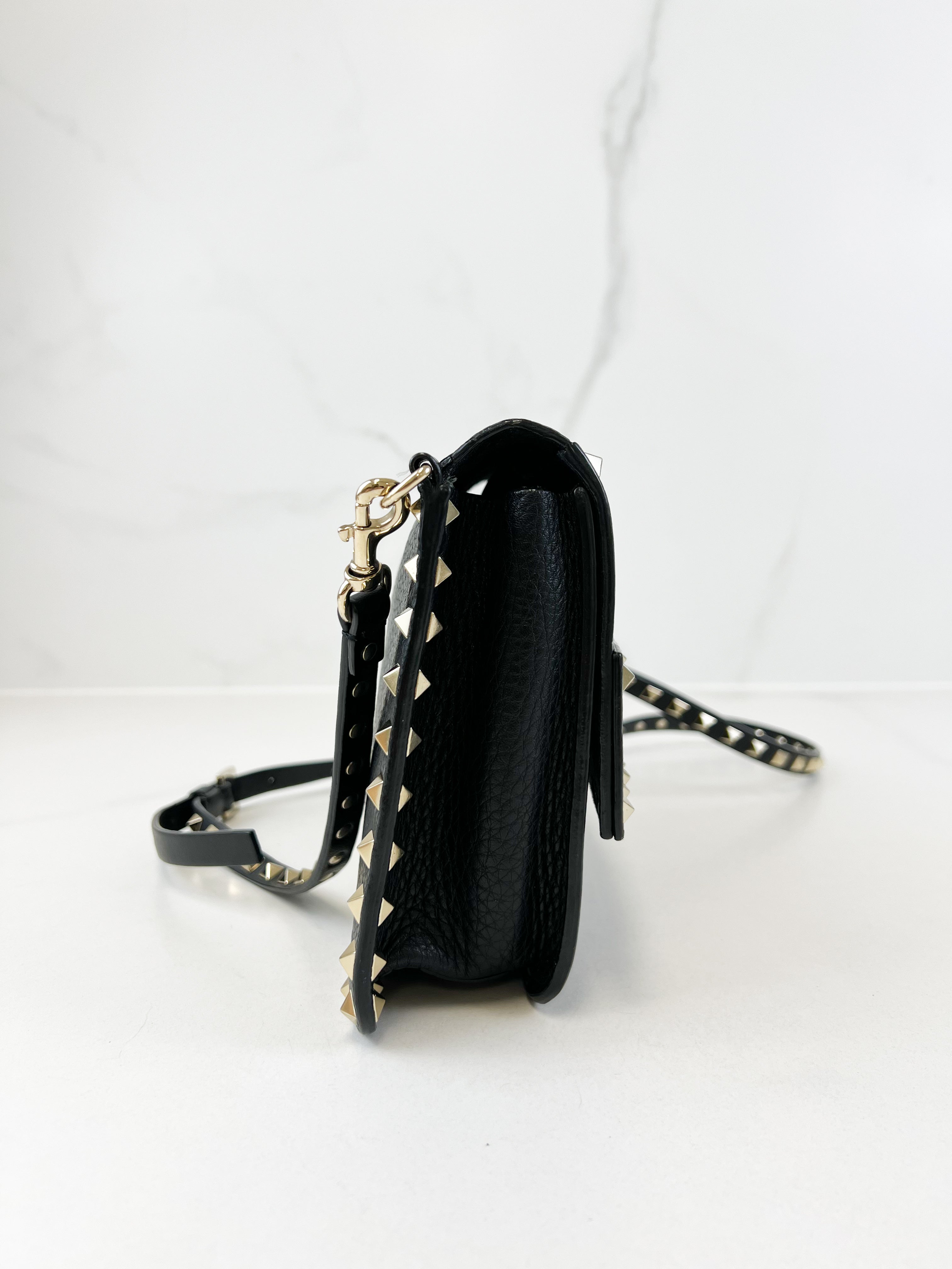 Valentino Garavani Grained Rockstud Shoulder Bag