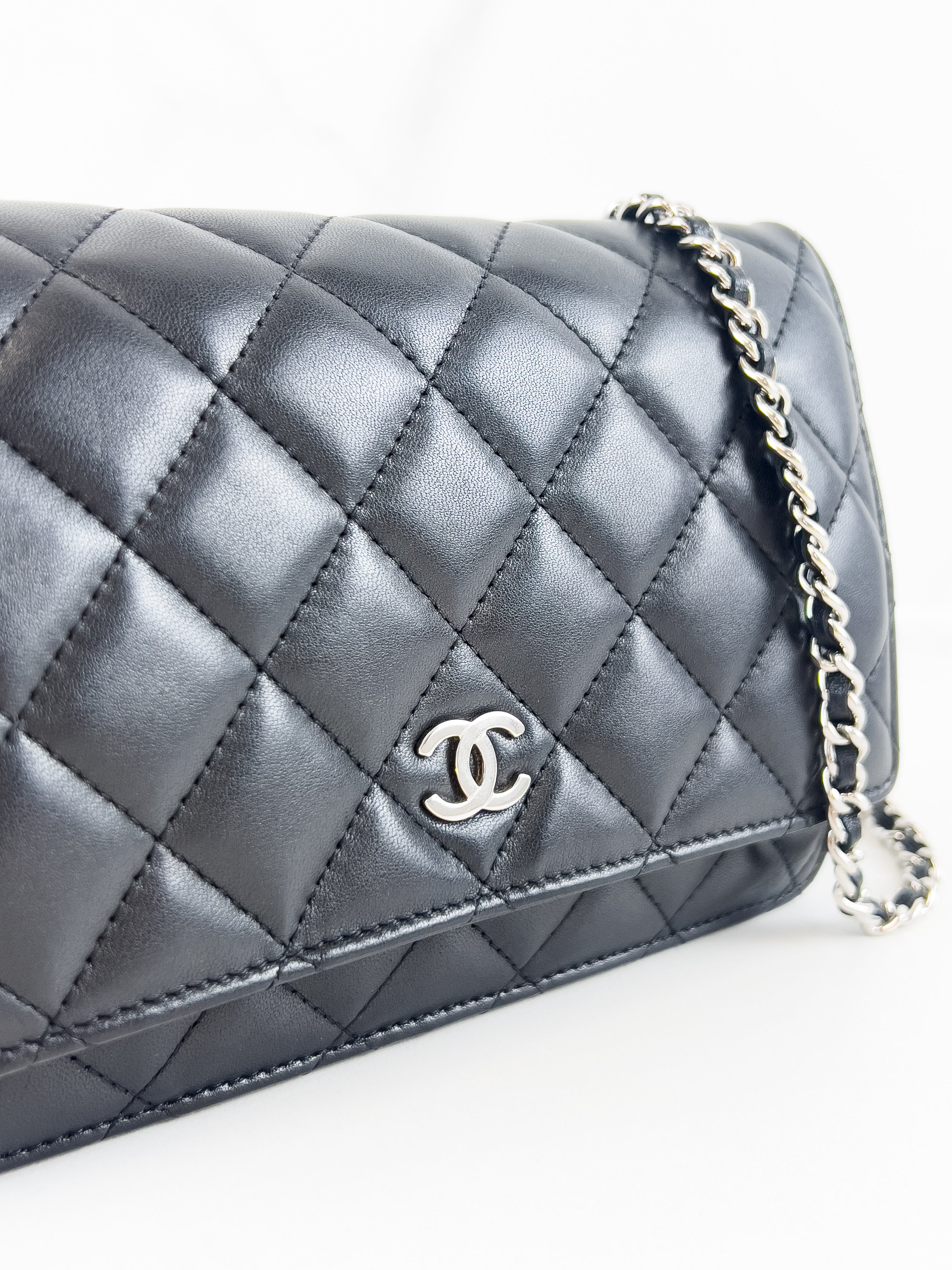Chanel Lambskin Black CC WOC with SHW