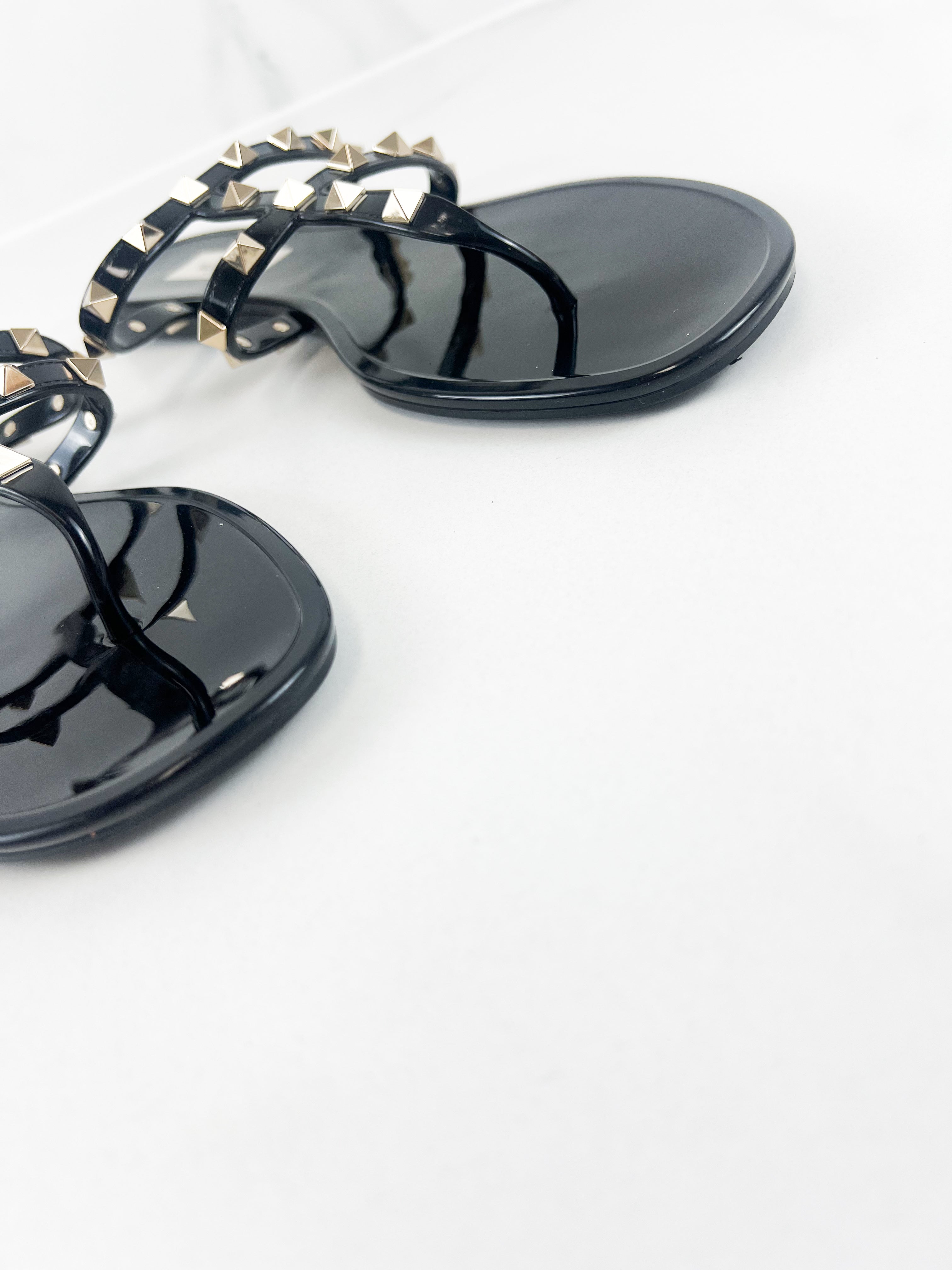 Valentino Jelly Rockstud Thong Sandals Size 41