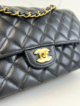 Chanel CC Medium Caviar Black Classic Double Flap Shoulder Bag