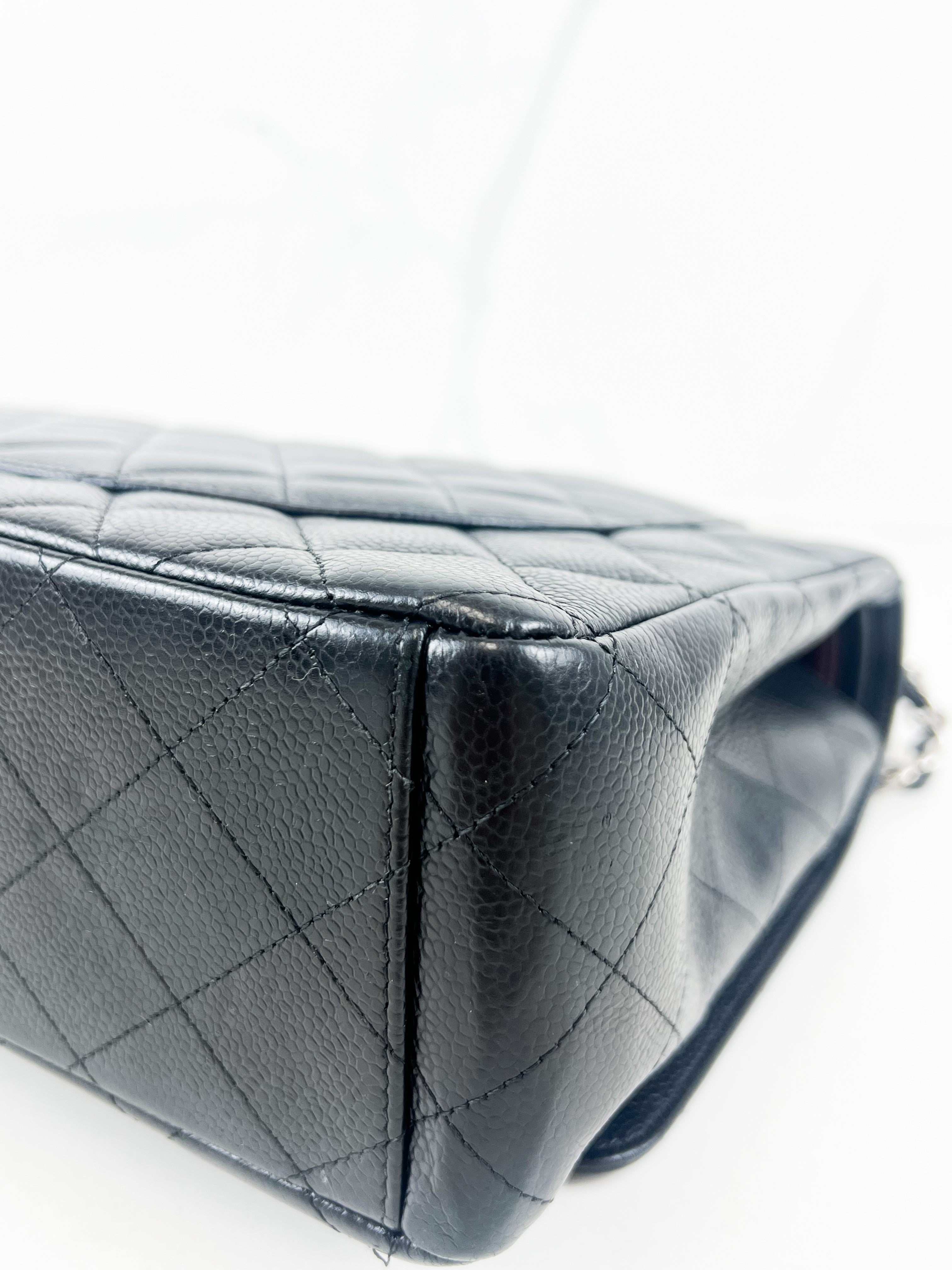 Chanel Jumbo Black Classic Double Flap Caviar Shoulder Bag