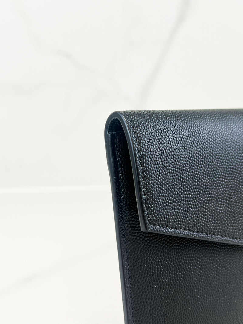 Saint Laurent Black Uptown Envelope Clutch
