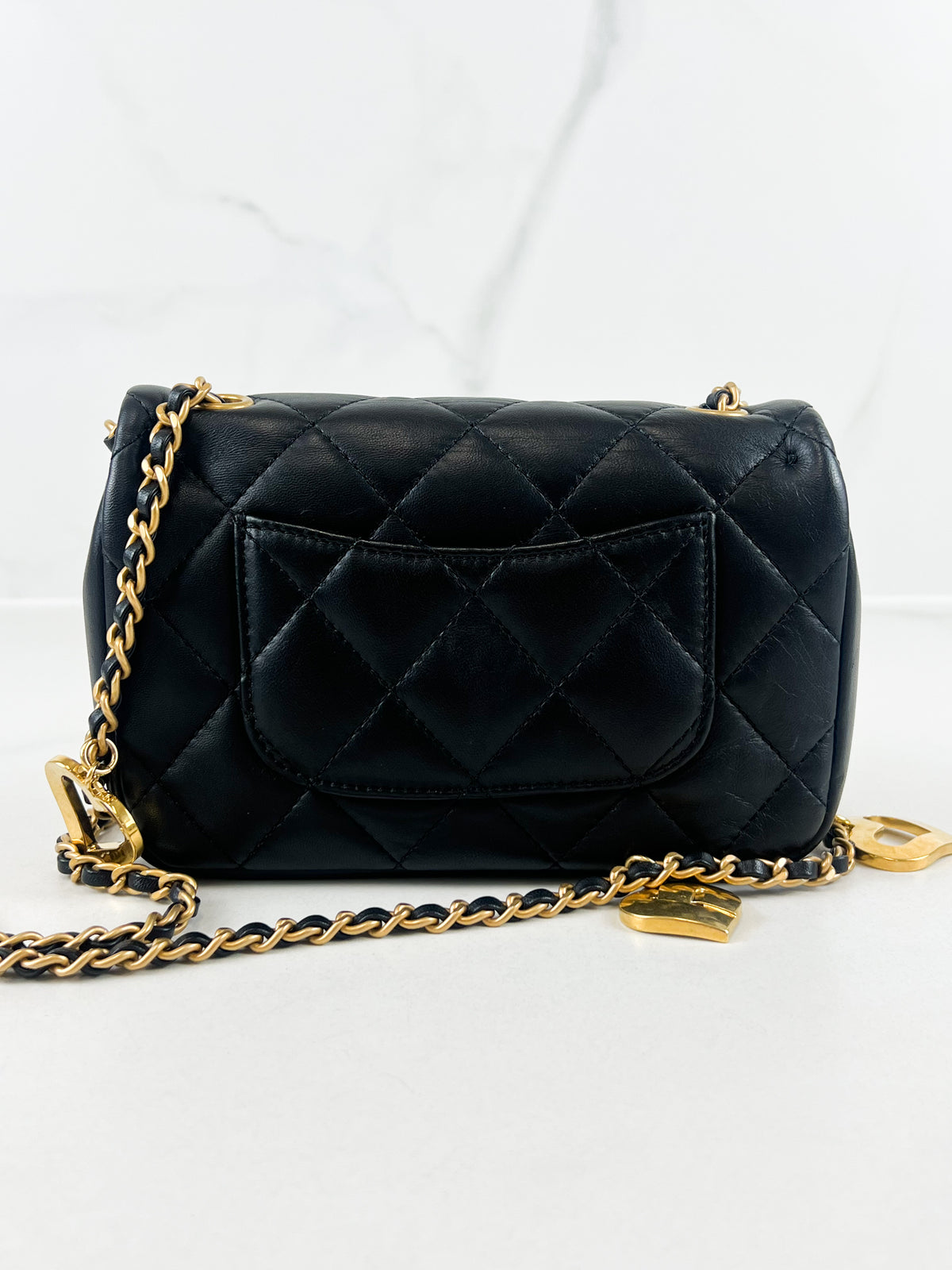 Chanel Hearts Charm Mini Flap Bag in Lambskin with GHW