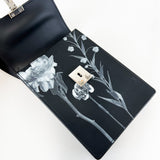 Valentino Garavani Black Flowercity Leather Crossbody