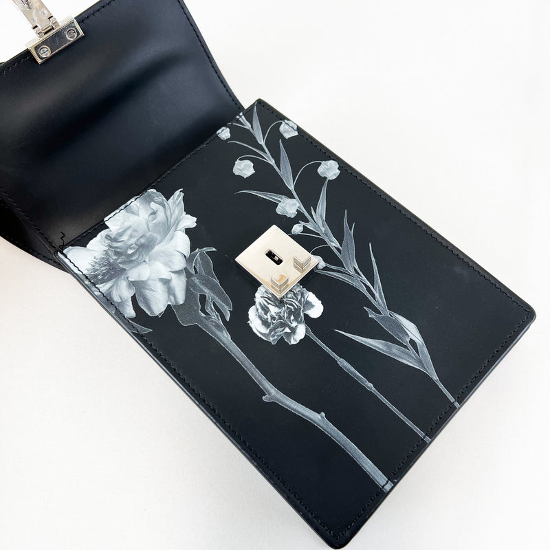 Valentino Garavani Black Flowercity Leather Crossbody