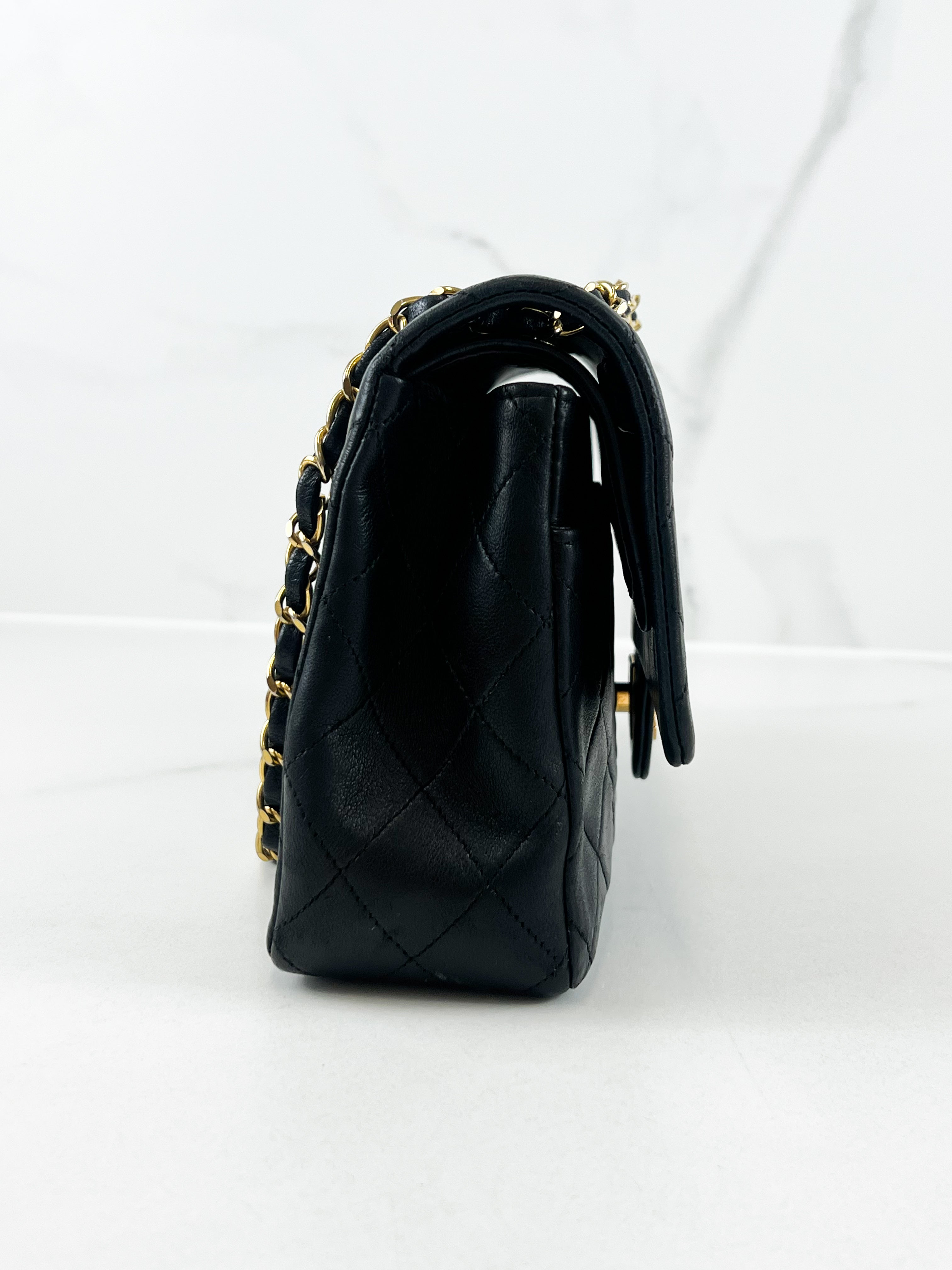 Chanel Black Vintage Medium Double Flap Classic in Calfskin