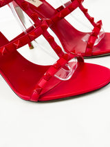 Valentino Red Rockstud Leather Sandals Size 39