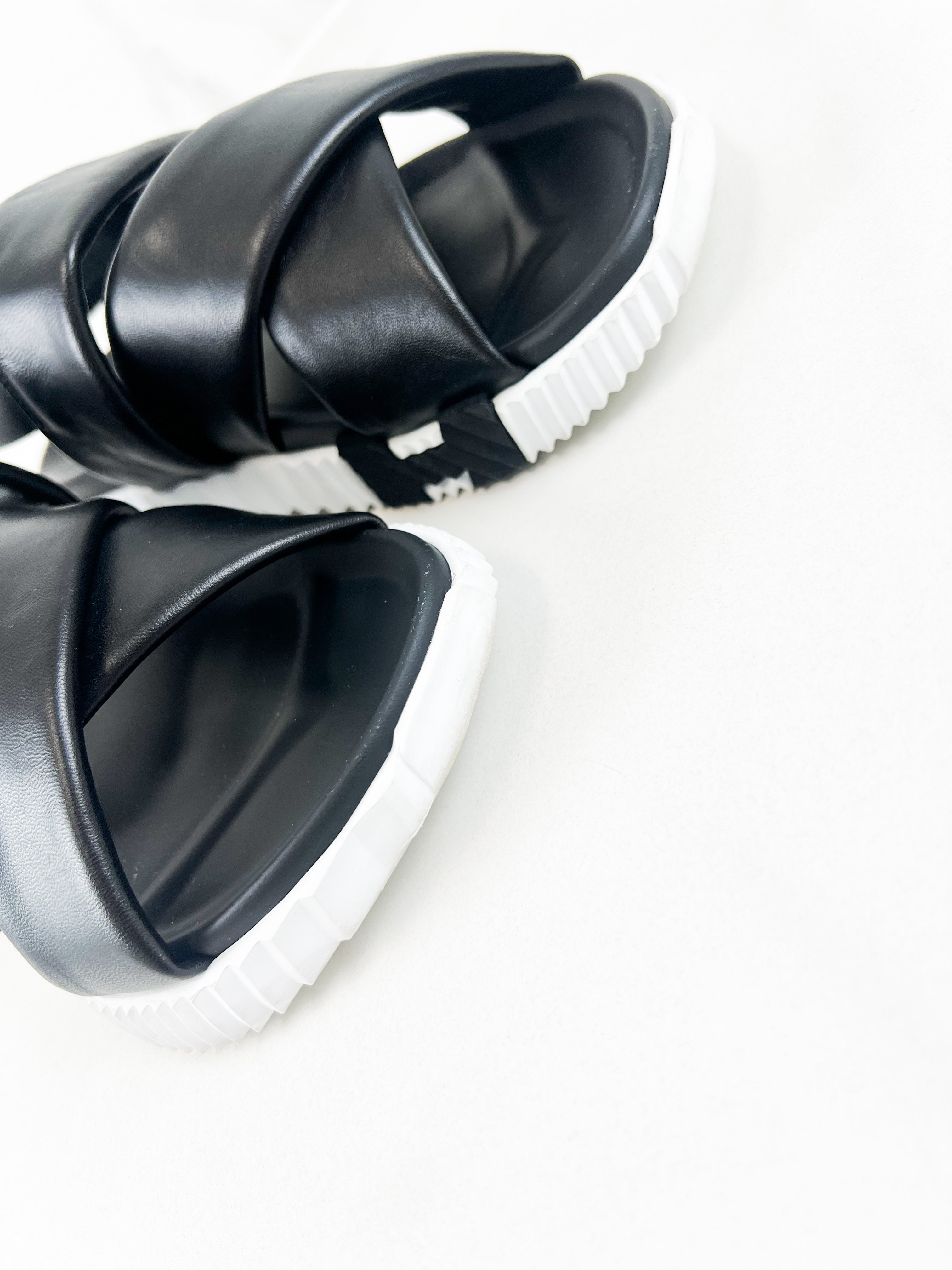 Hermes Electric Sandals in Black Size 38.5