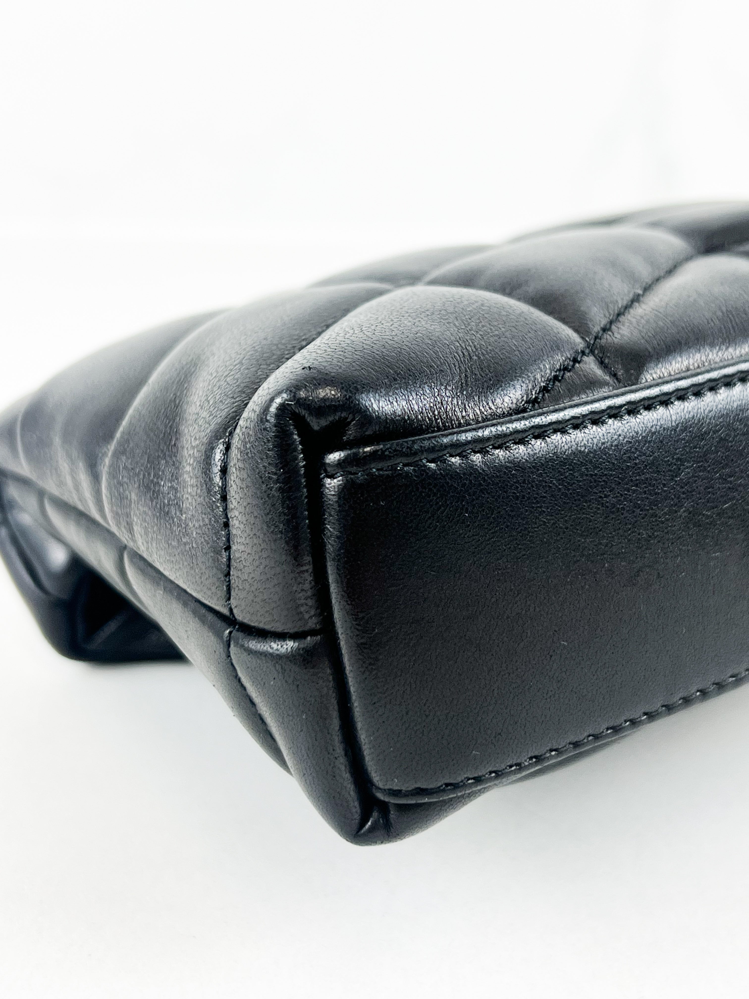 Saint Laurent Loulou Puffer Pouch in Black Lambskin