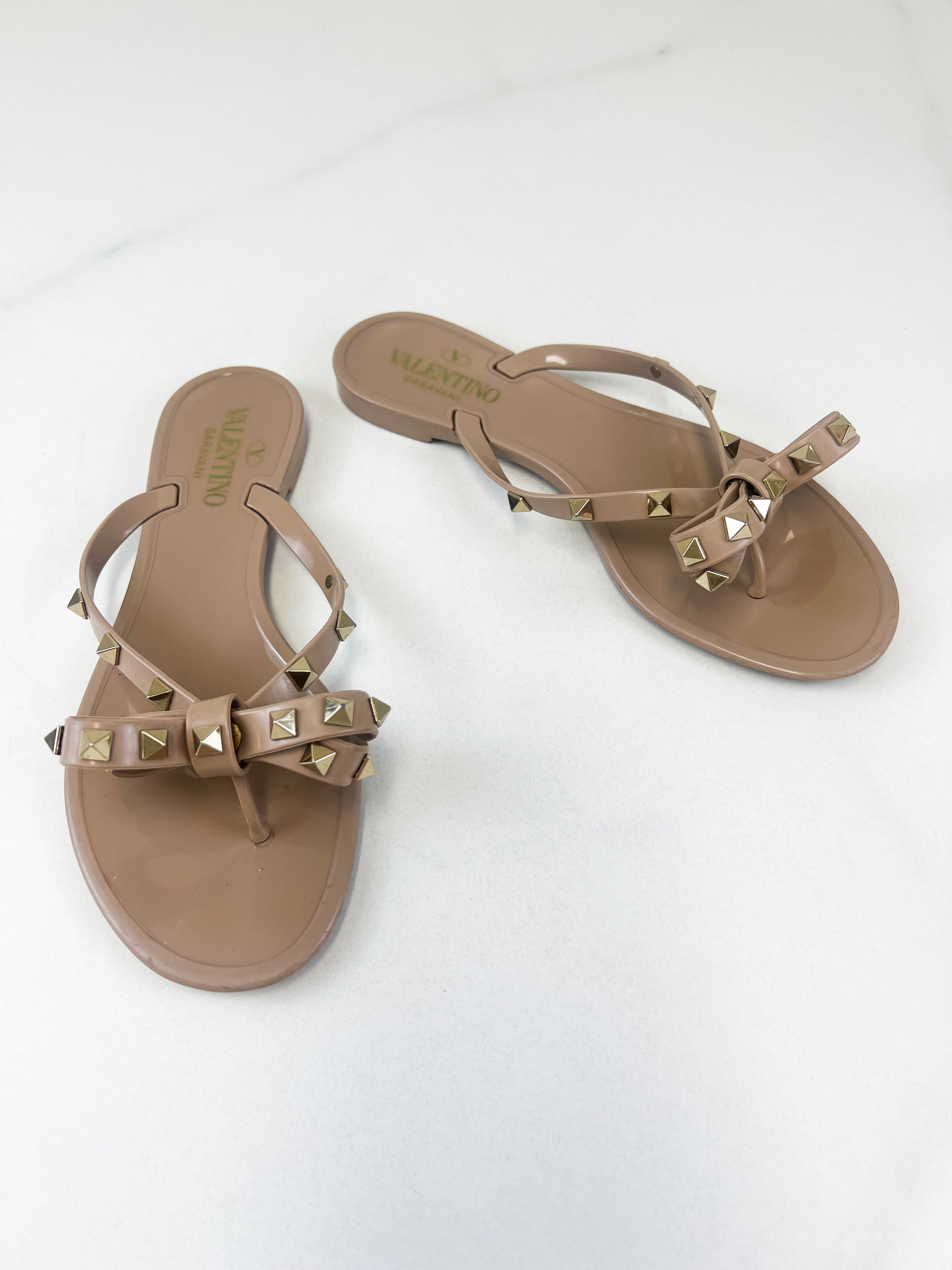 Valentino Jelly Rockstud Thong Size 37