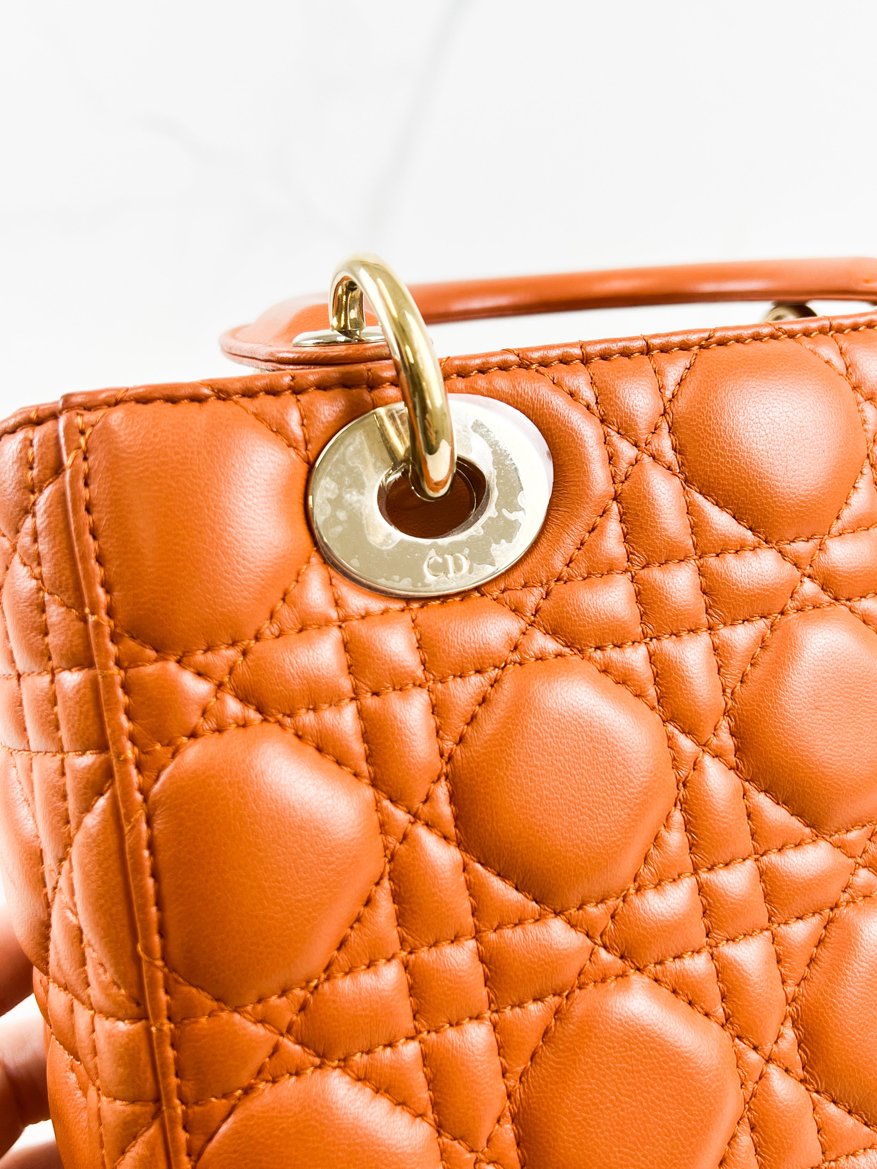 Christian Dior Small Lady Dior In Amber