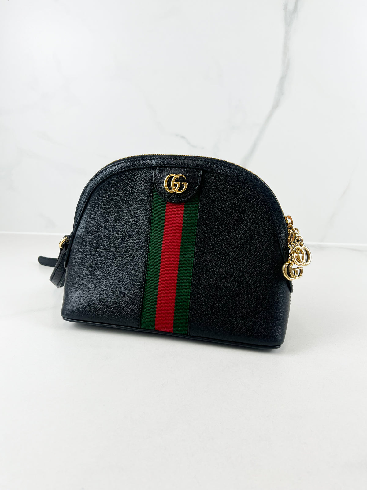 Gucci Ophidia Web Dome Small Crossbody Bag in Black