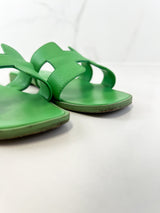 Hermes Oran Sandal Vert Pomme Size 37