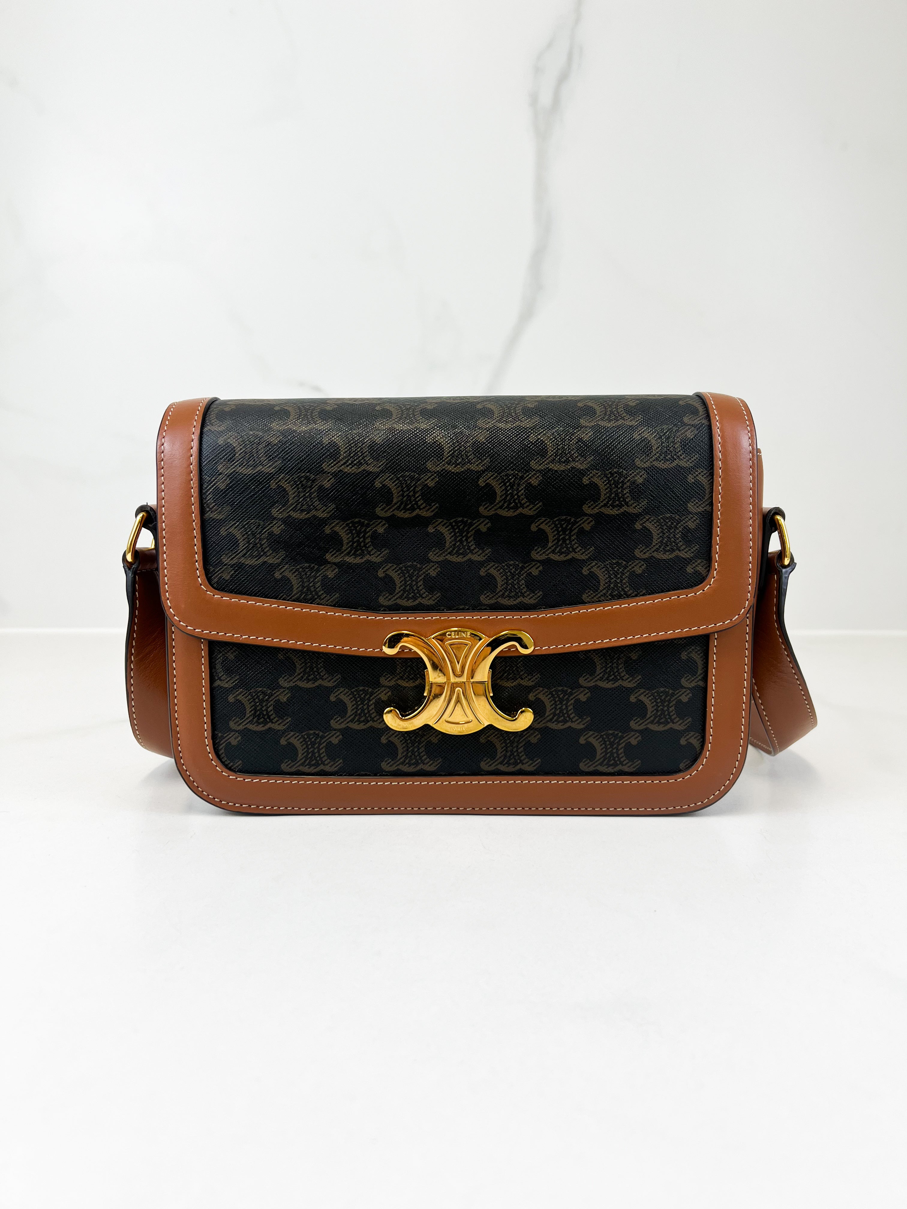 Celine Triomphe Medium in Tan