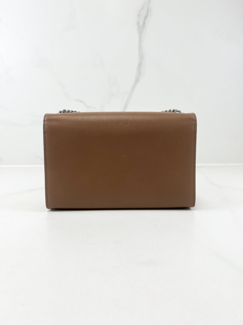 Saint Laurent Taupe Kate Medium Chain Bag with SHW