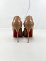 Christian Louboutin Beige Pigalle Follies 100 Patent Size 37.5