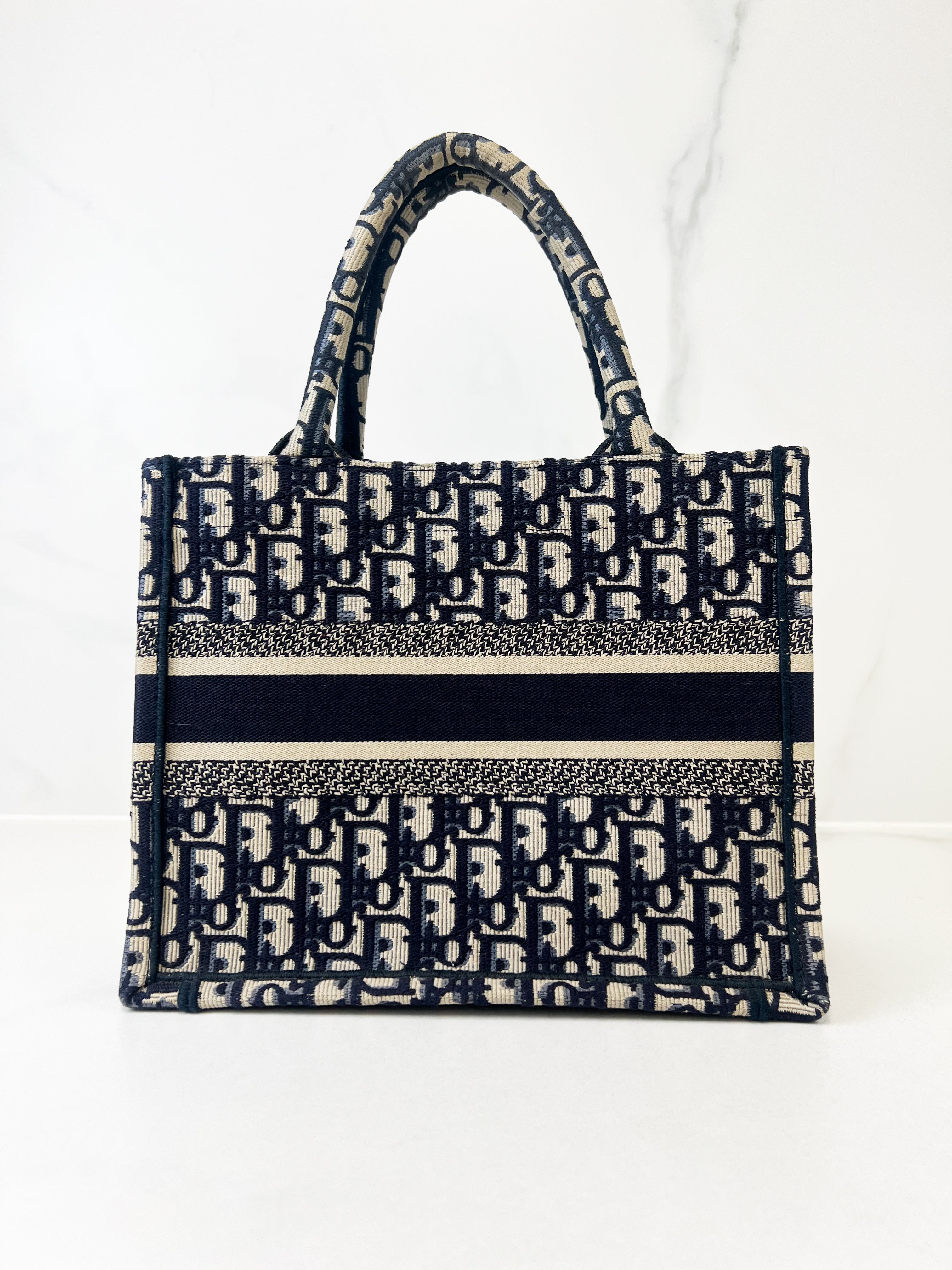 Christian Dior Small Blue Oblique Book Tote
