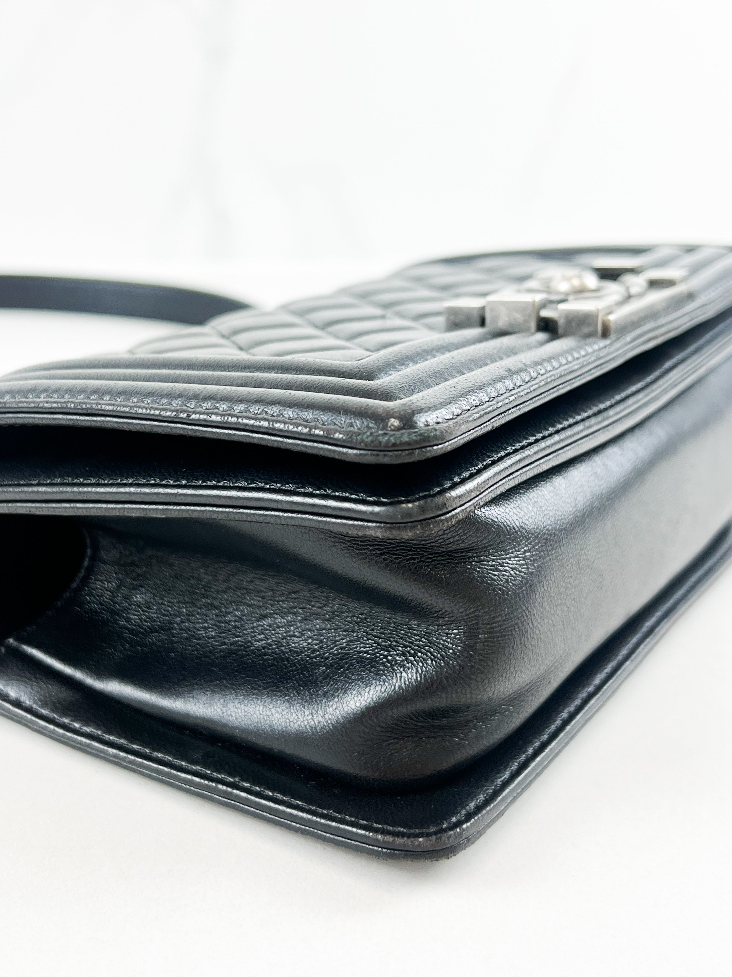 Chanel Small Lambskin Boy Bag with Ruthenium Hardware