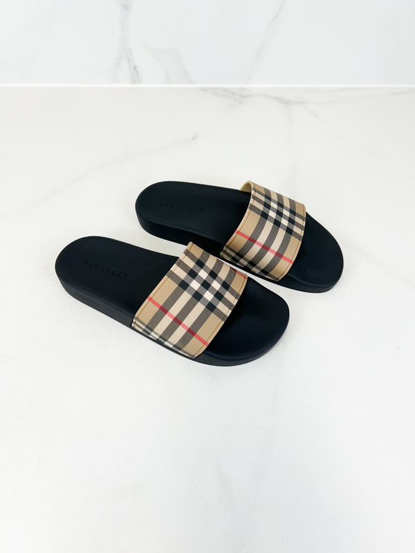 Burberry Check Slides Size 38