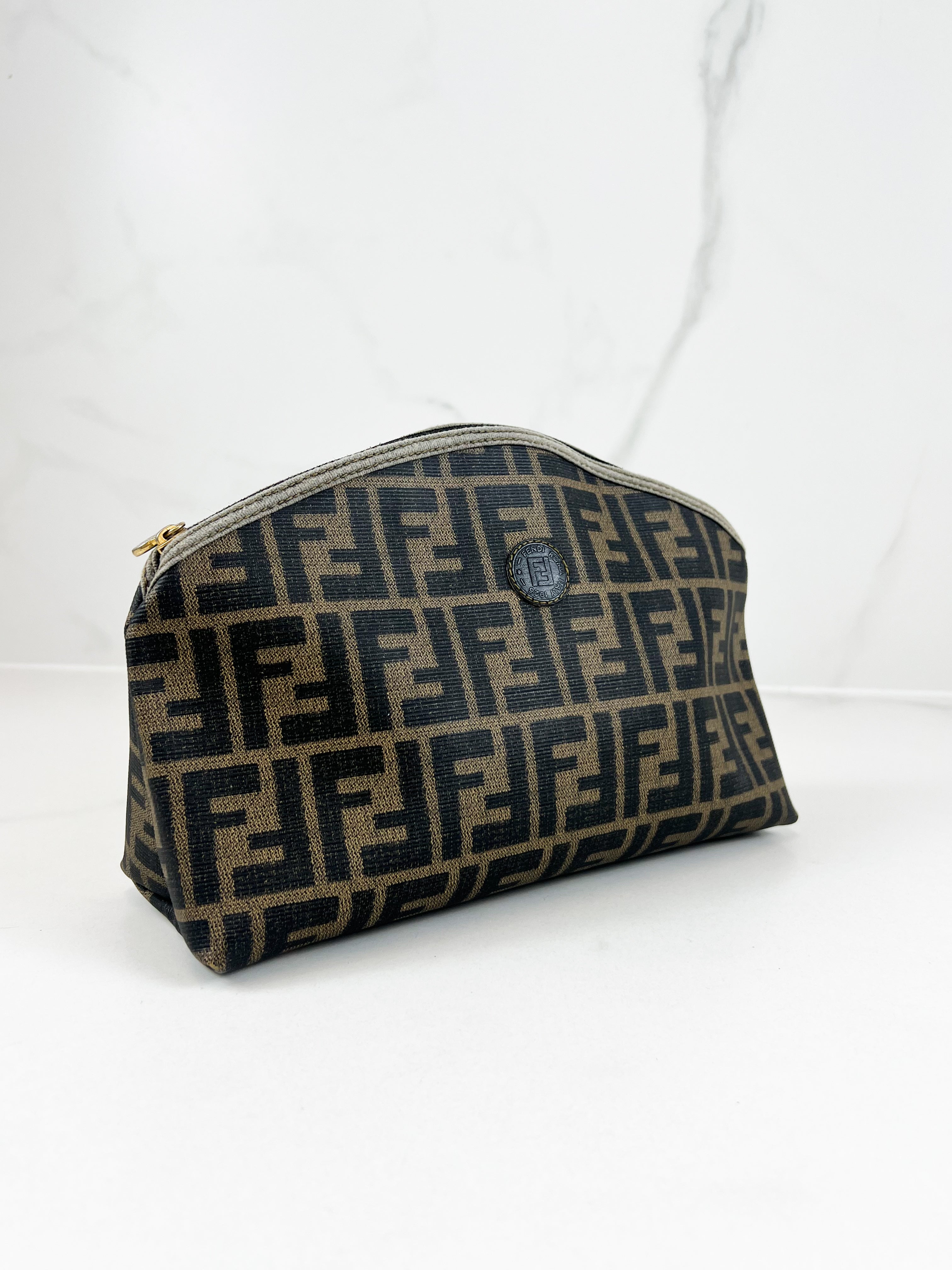 Fendi Coated Canvas Monogram FF Pouch