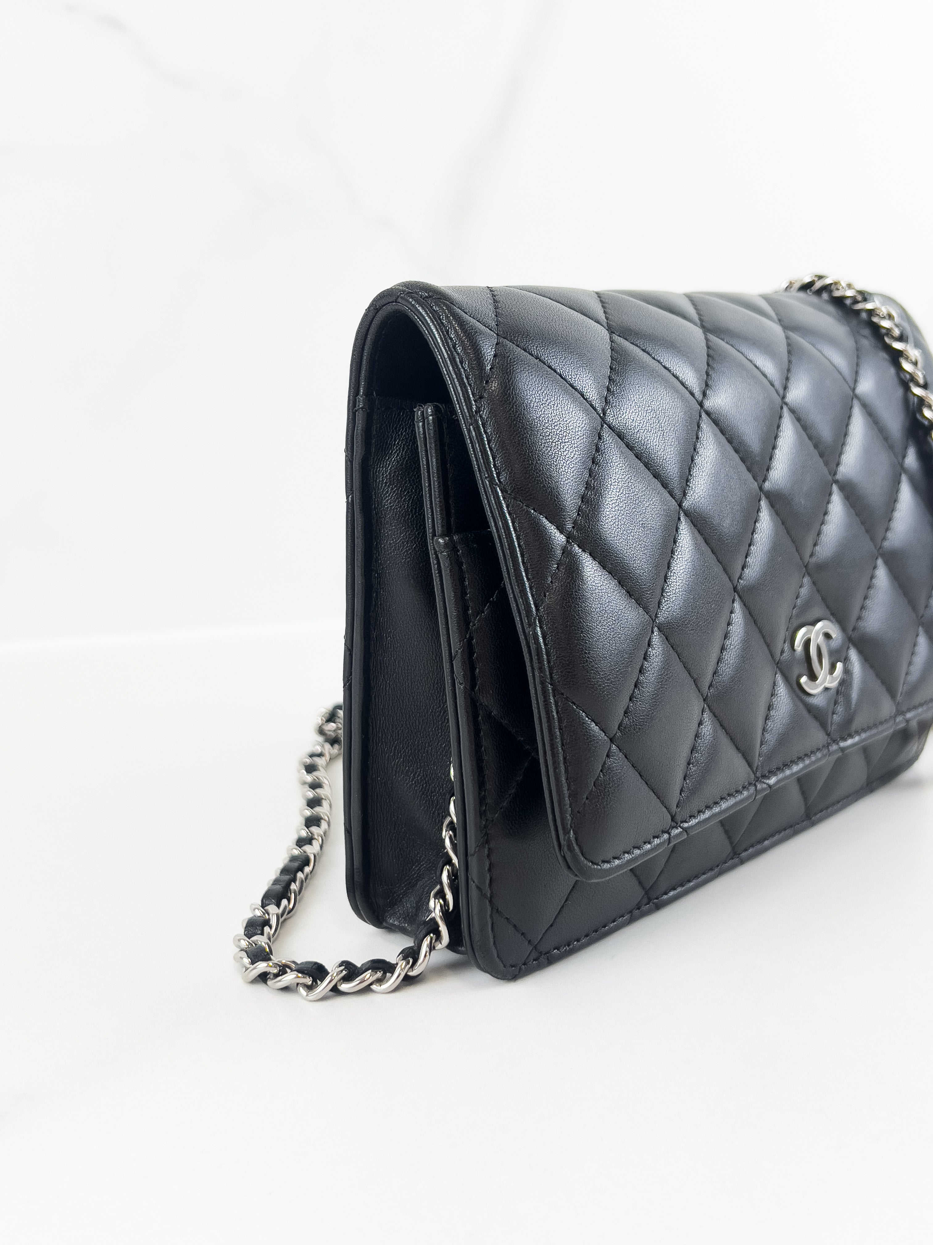 Chanel Lambskin Black CC WOC with SHW